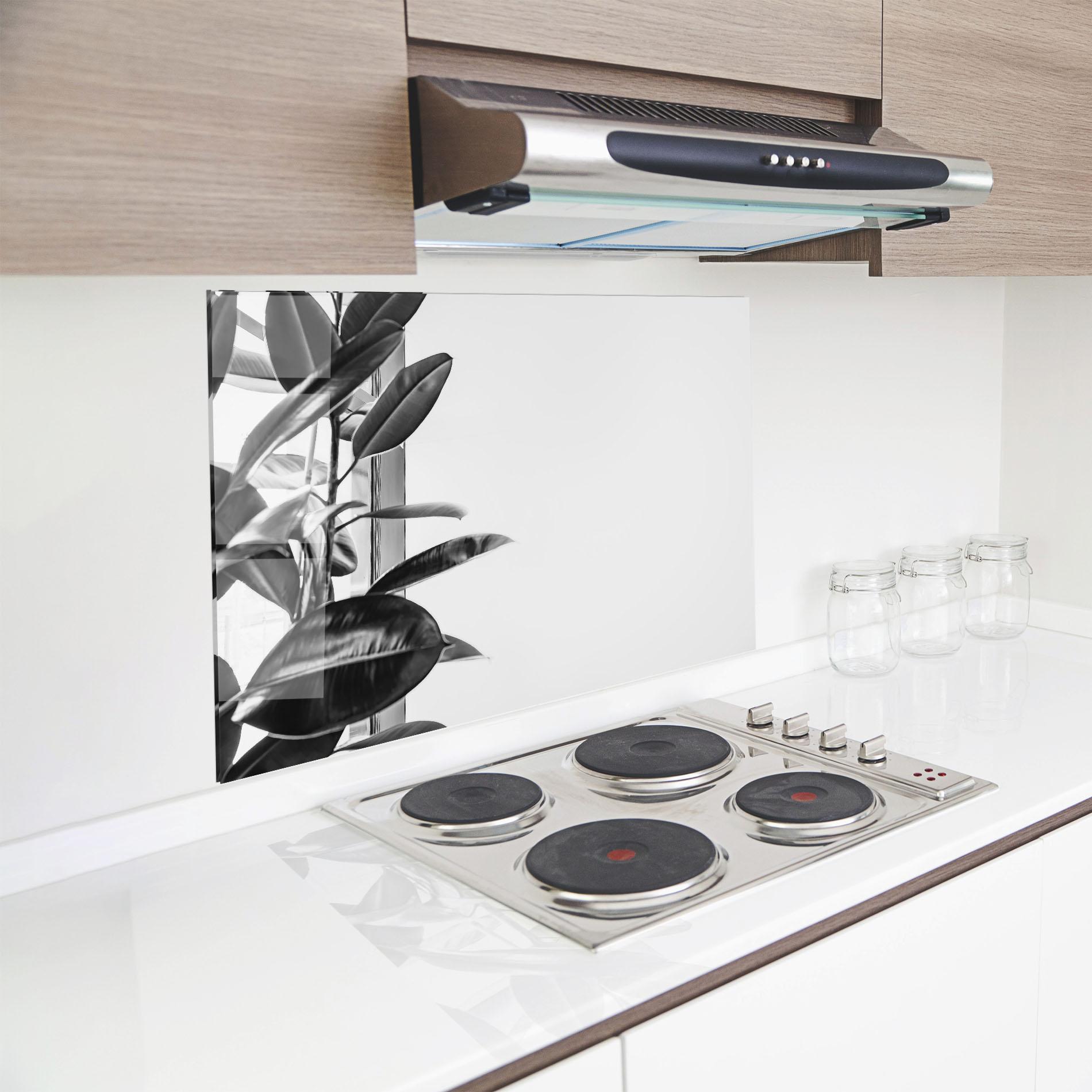 Panou Sticla Bucatarie Grey Plant mockup 8