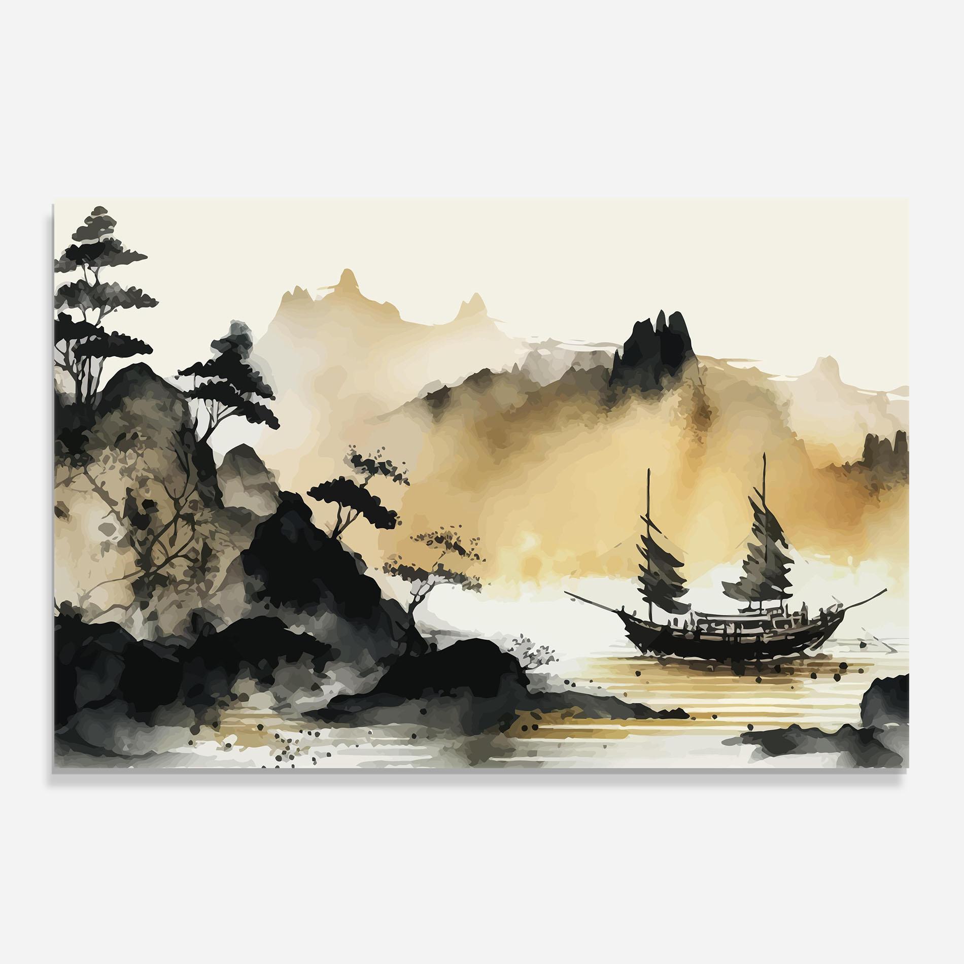 Panou Sticla Bucatarie Asiatic Grey Cream mockup 0