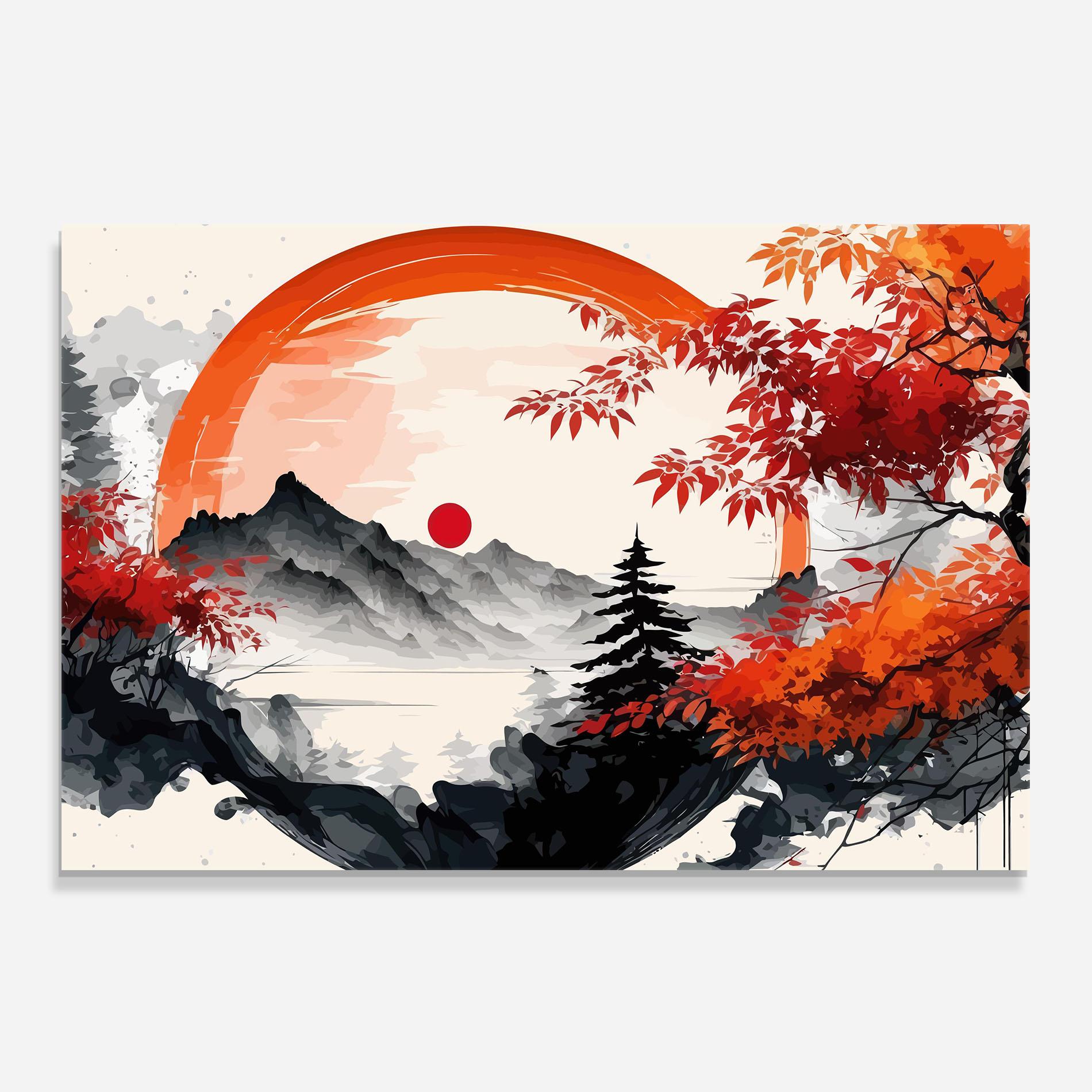 Panou Sticla Bucatarie Asiatic Grey Montain mockup 0