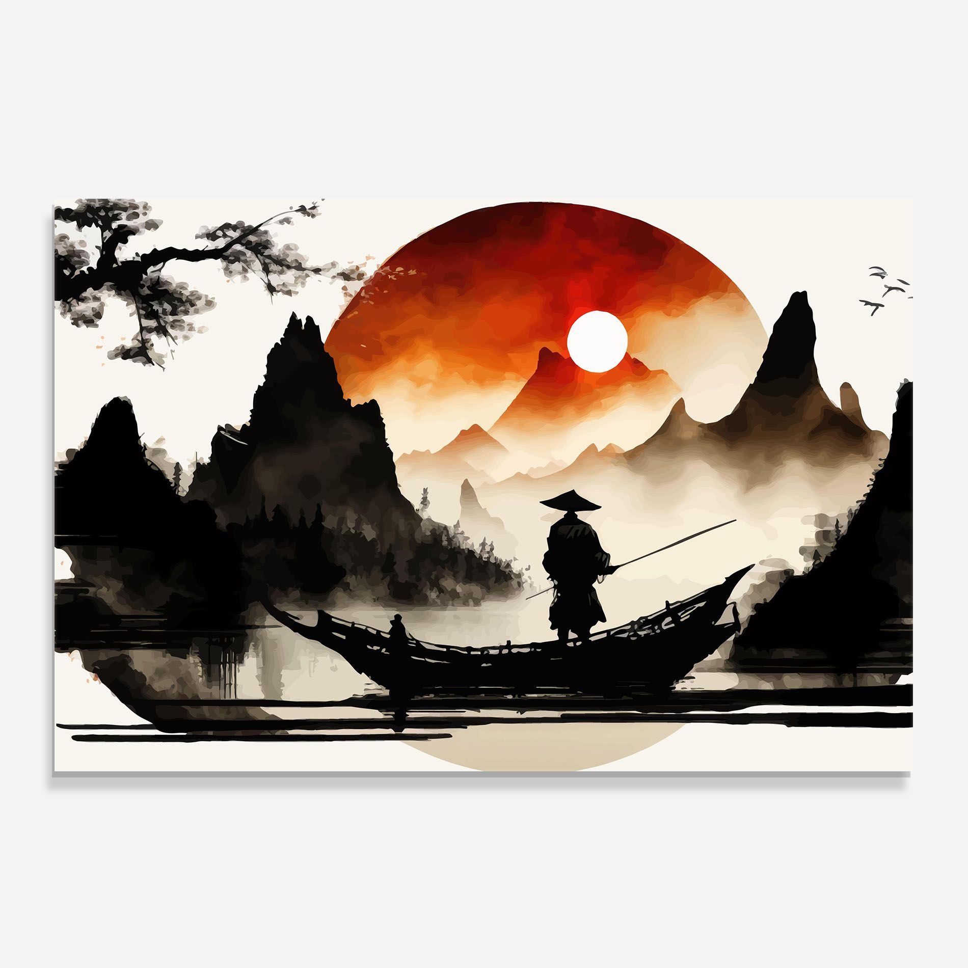 Black Asiatic Boat mockup 0