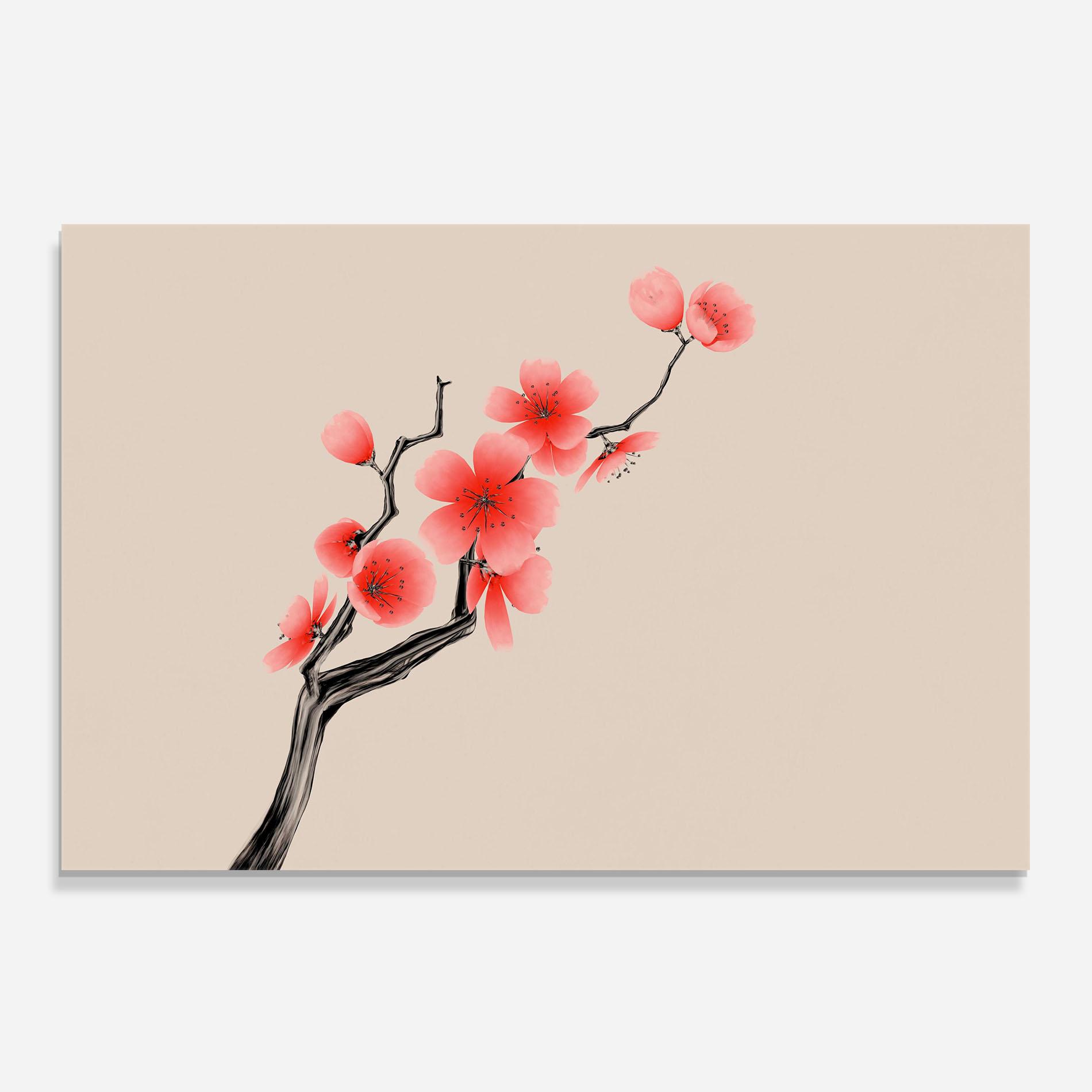 Panou Sticla Bucatarie Chinese Plum Blossom mockup 0
