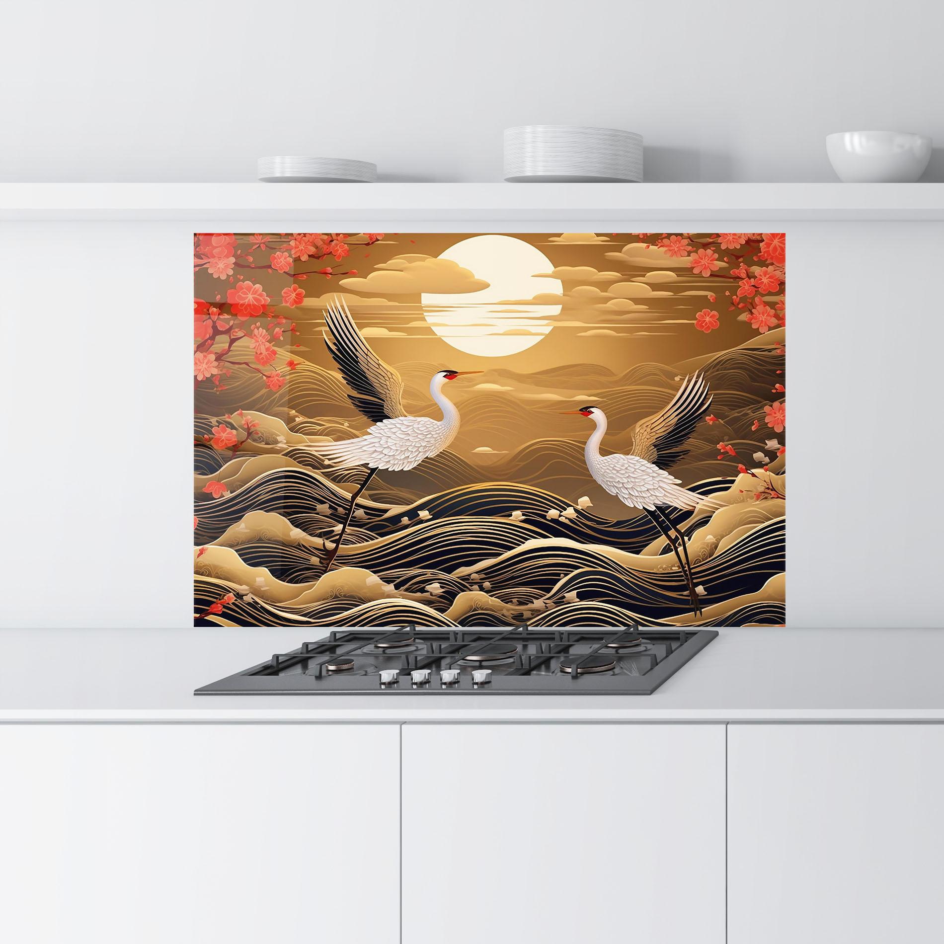 Panou Sticla Bucatarie Chinese Oil Painting mockup 9