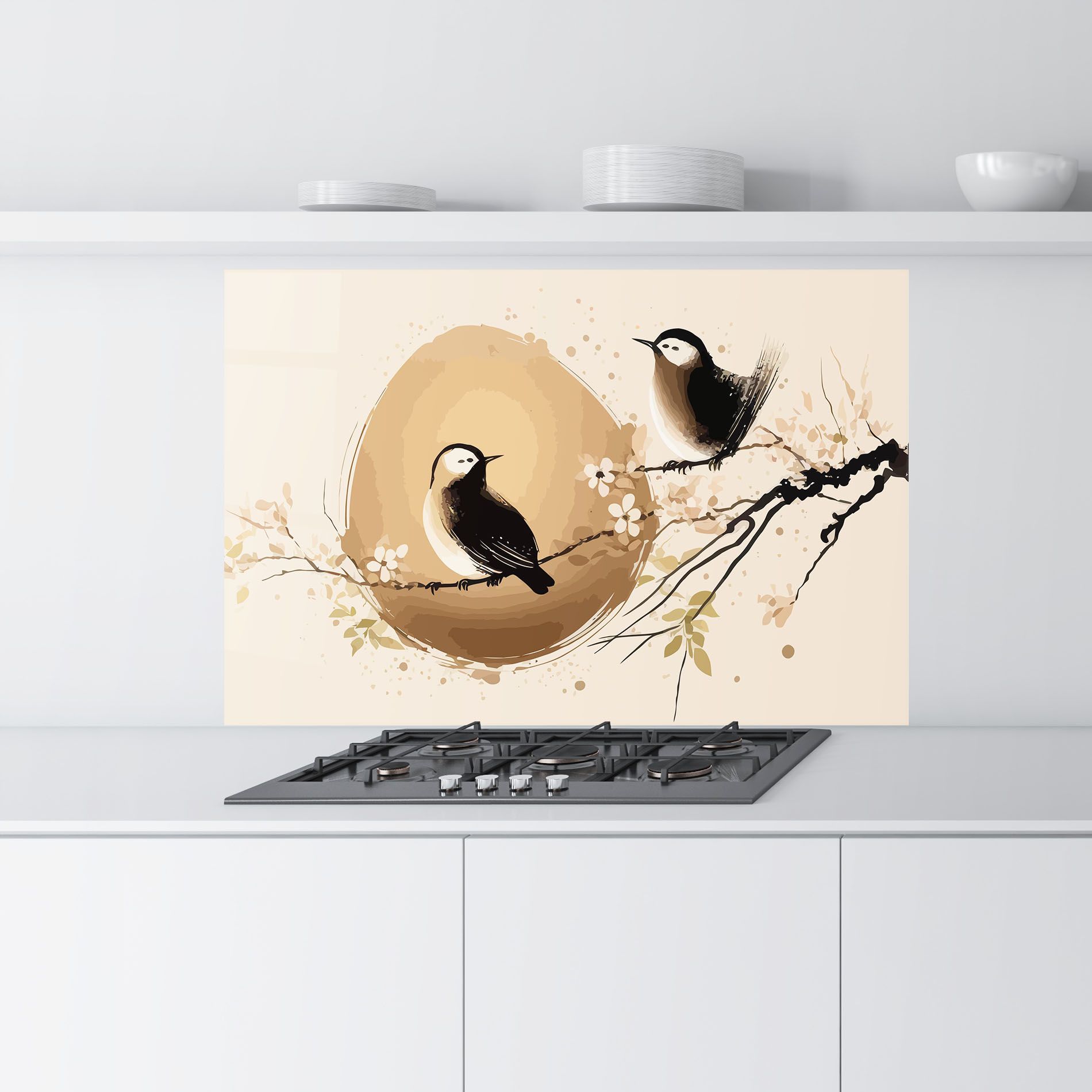 Cream Blossoms Bird mockup 9