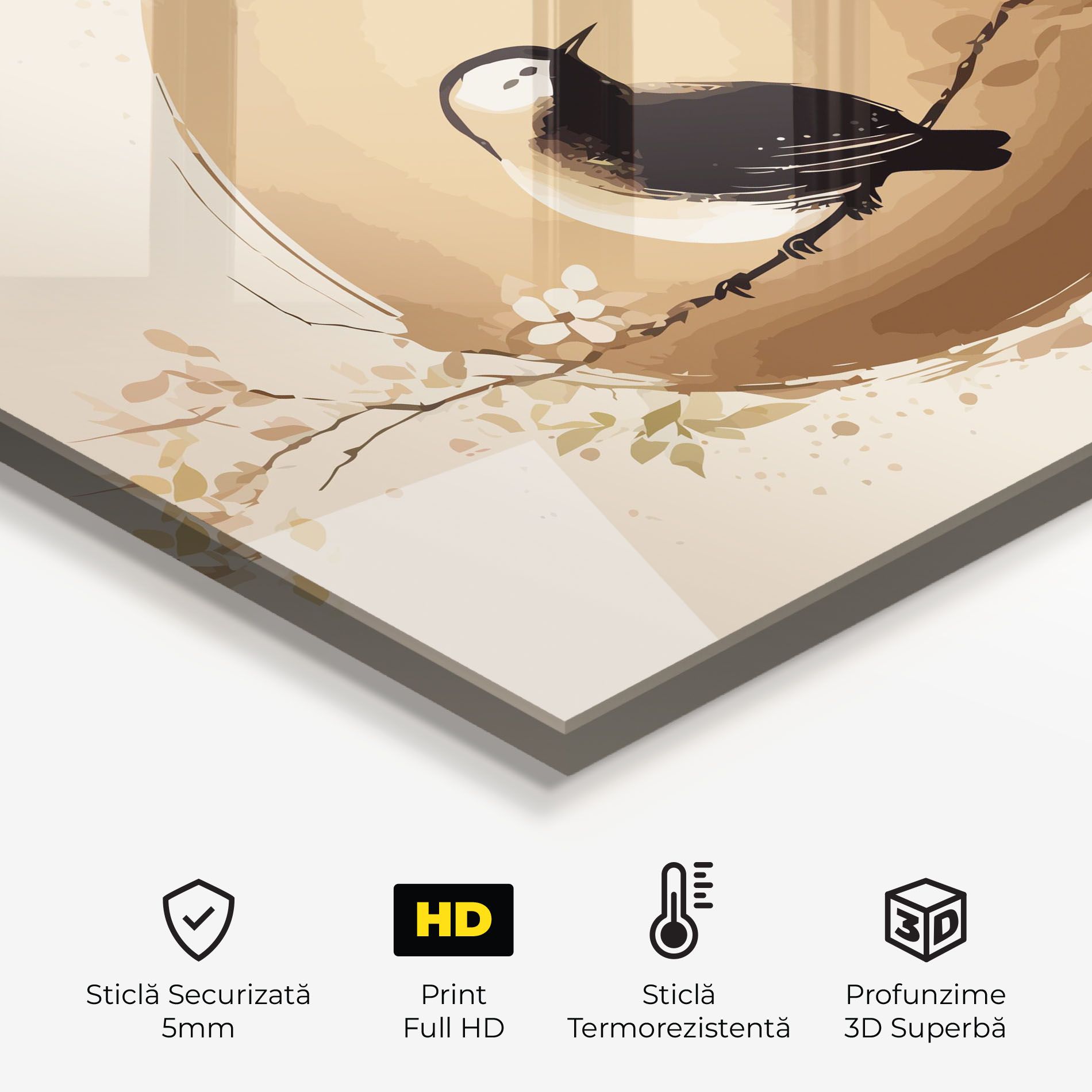 Cream Blossoms Bird mockup 2