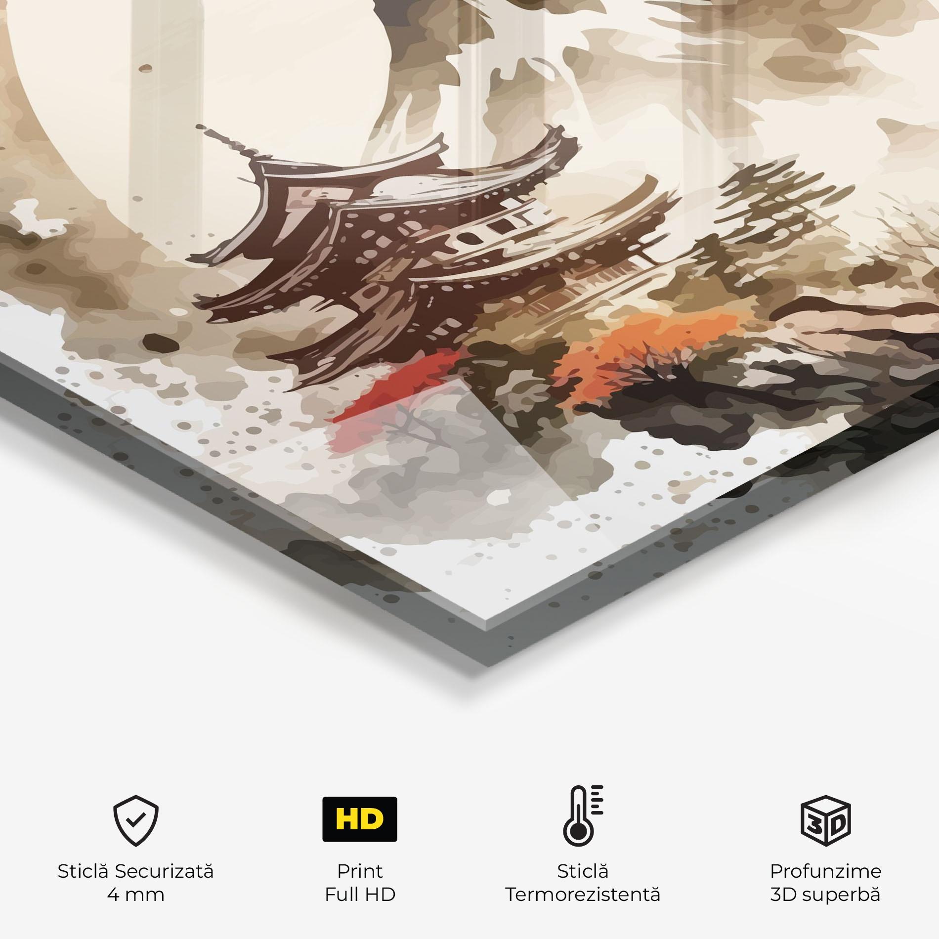 Panou Sticla Bucatarie Asiatic Blossom View mockup 2