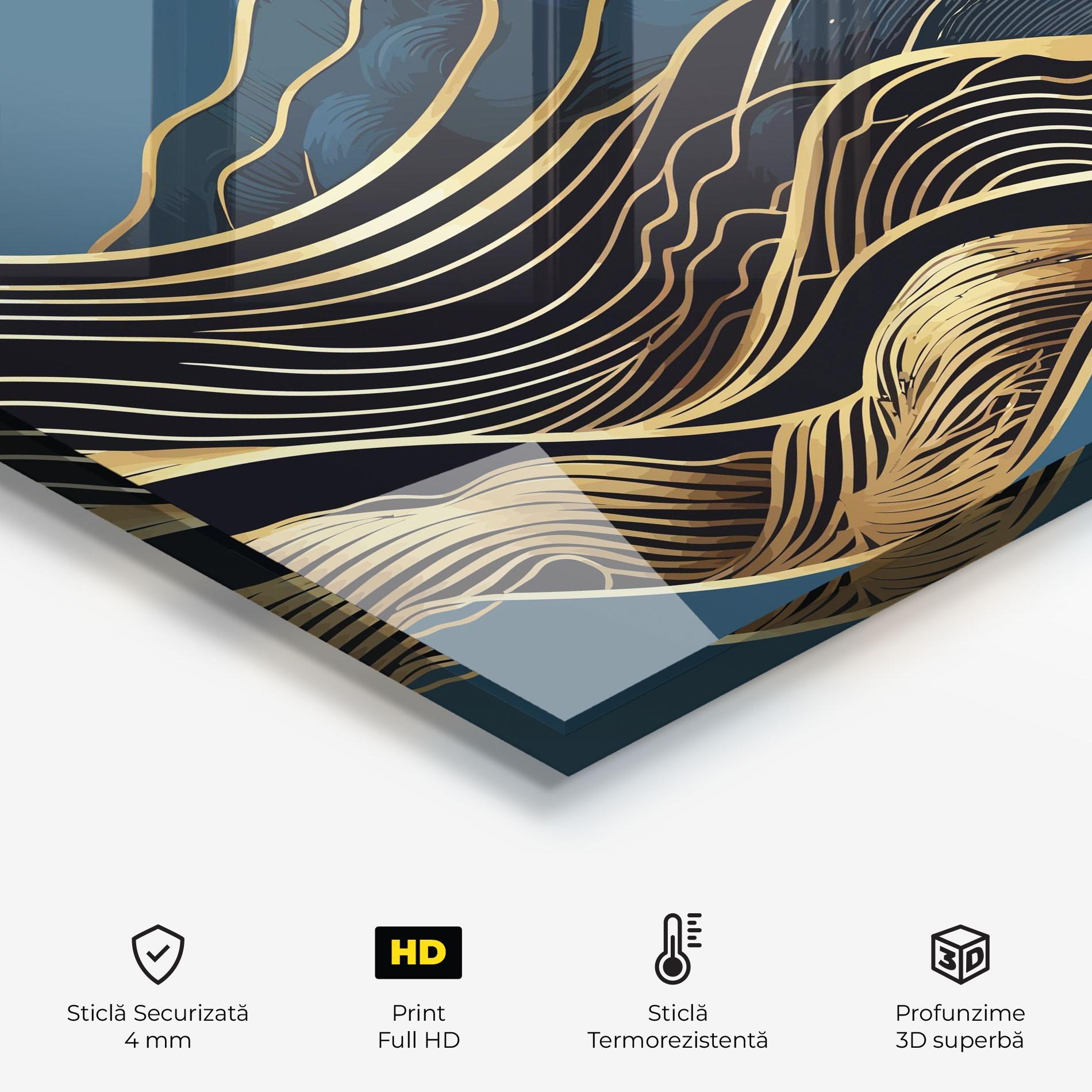 Panou Sticla Bucatarie Asiatic Blue Wave mockup 2