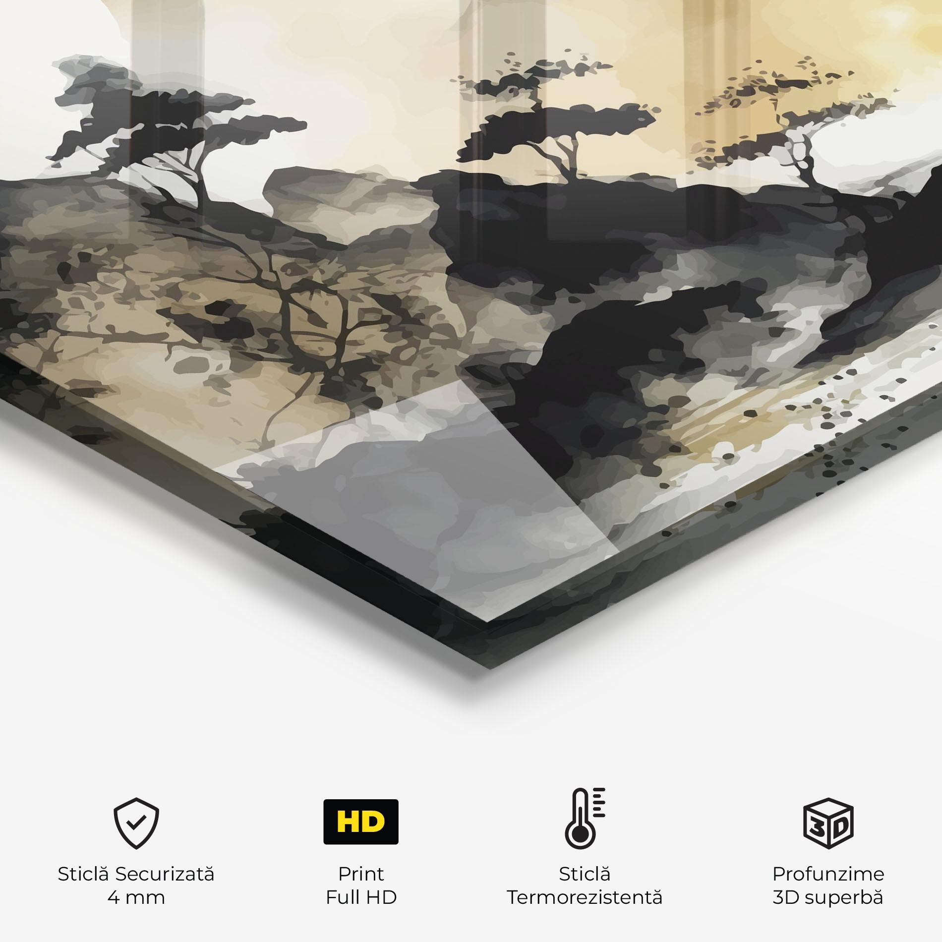 Panou Sticla Bucatarie Asiatic Grey Cream mockup 2