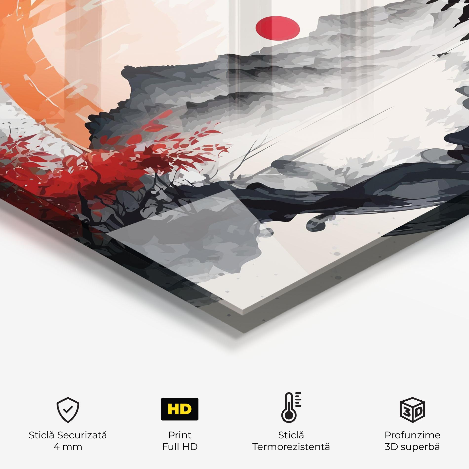 Panou Sticla Bucatarie Asiatic Grey Montain mockup 2