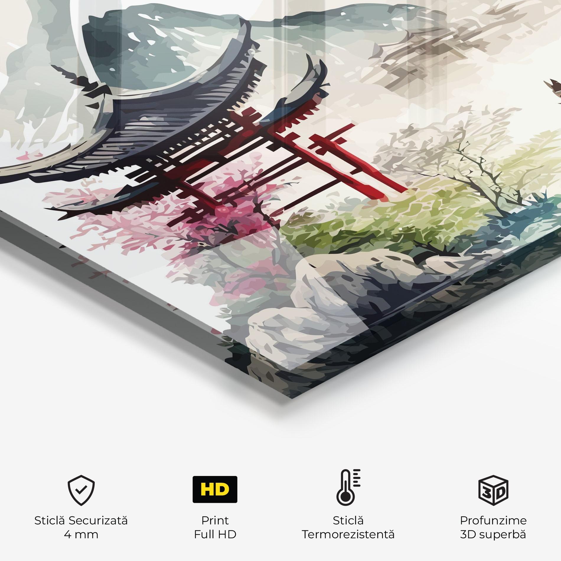 Panou Sticla Bucatarie Beautiful Asiatic View mockup 2