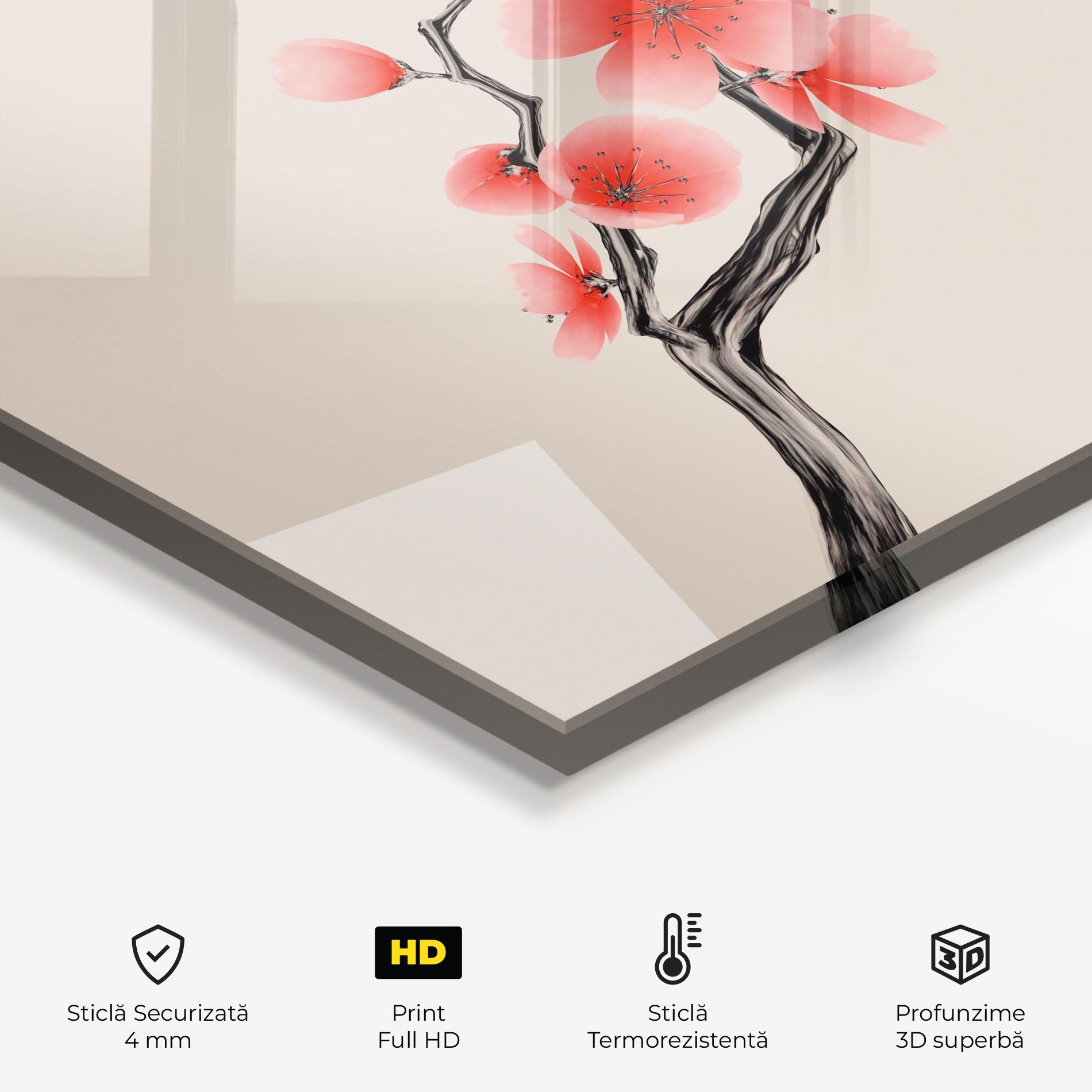 Panou Sticla Bucatarie Chinese Plum Blossom mockup 2