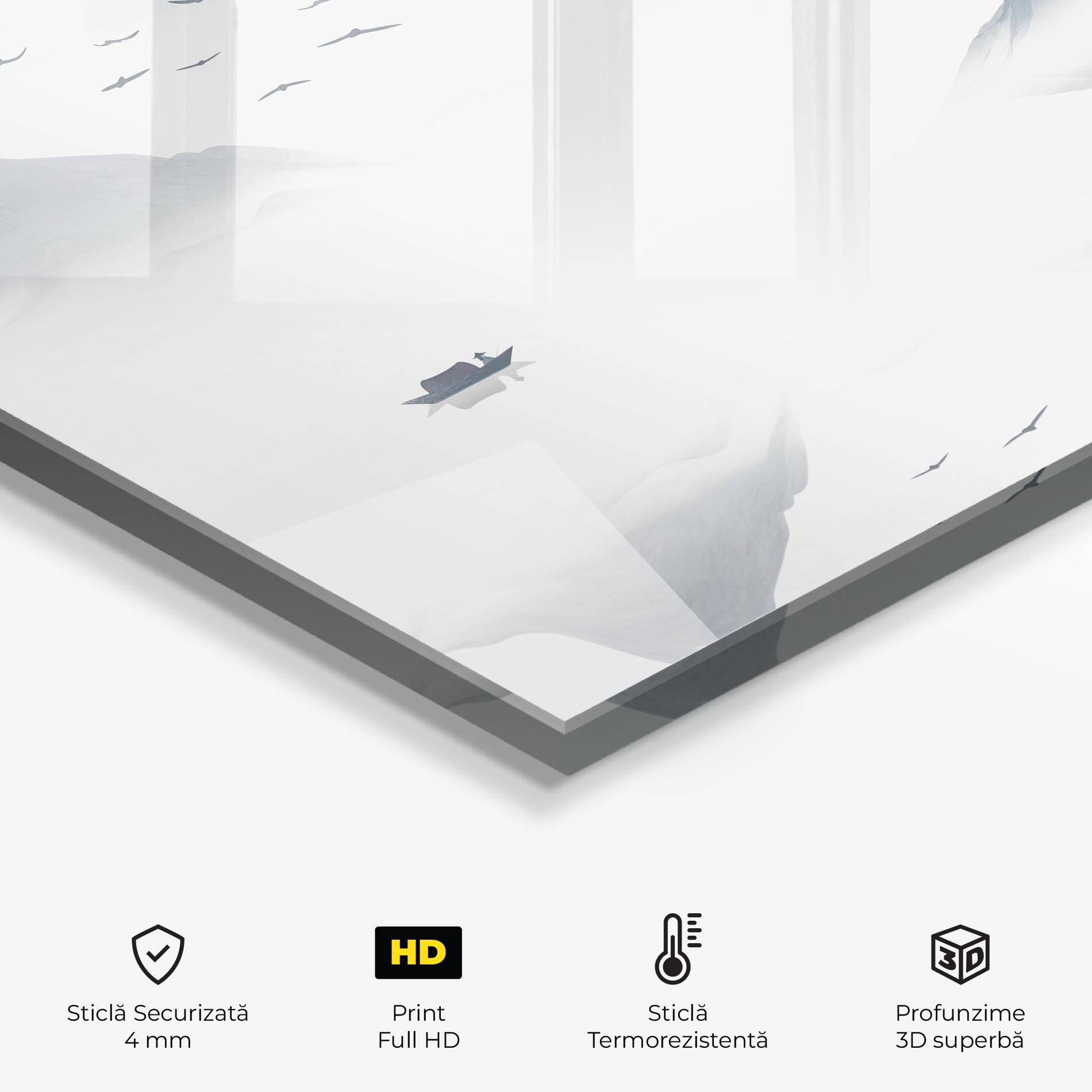 Panou Sticla Bucatarie Chinese Style Mountains mockup 2