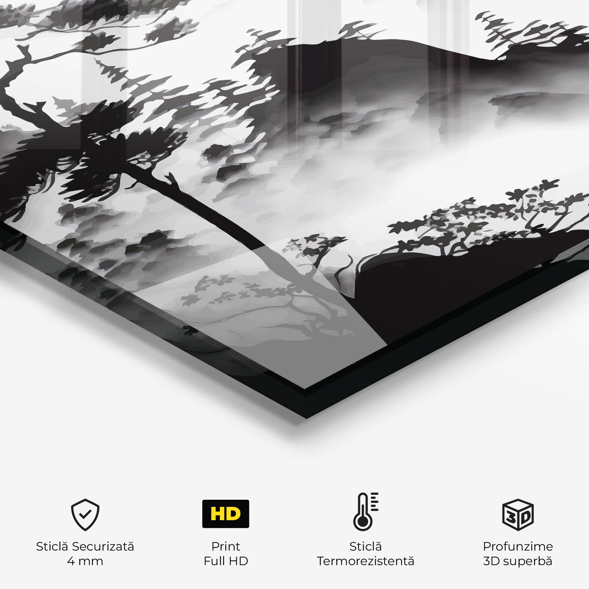 Panou Sticla Bucatarie Foggy Asiatic View mockup 2