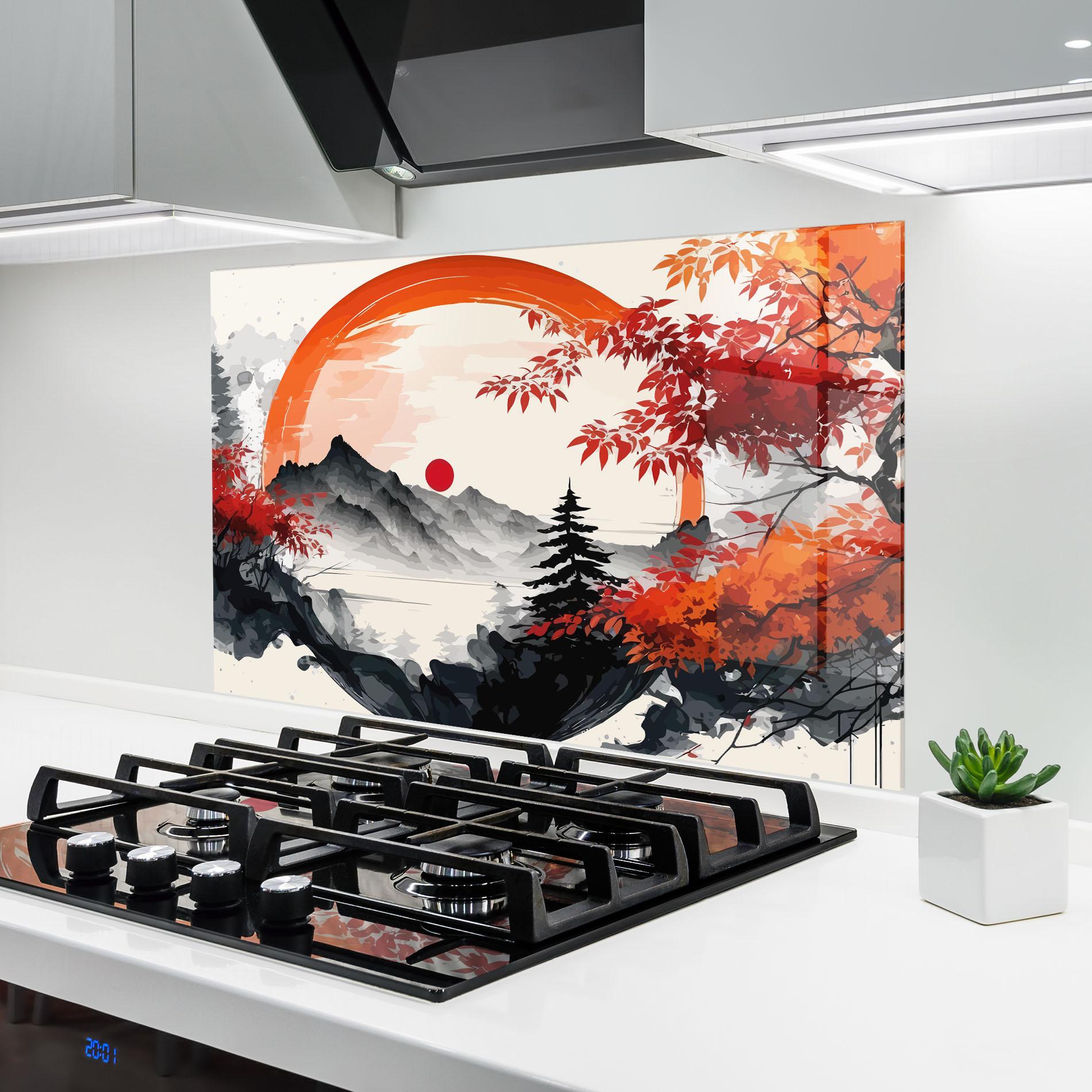 Panou Sticla Bucatarie Asiatic Grey Montain mockup 6