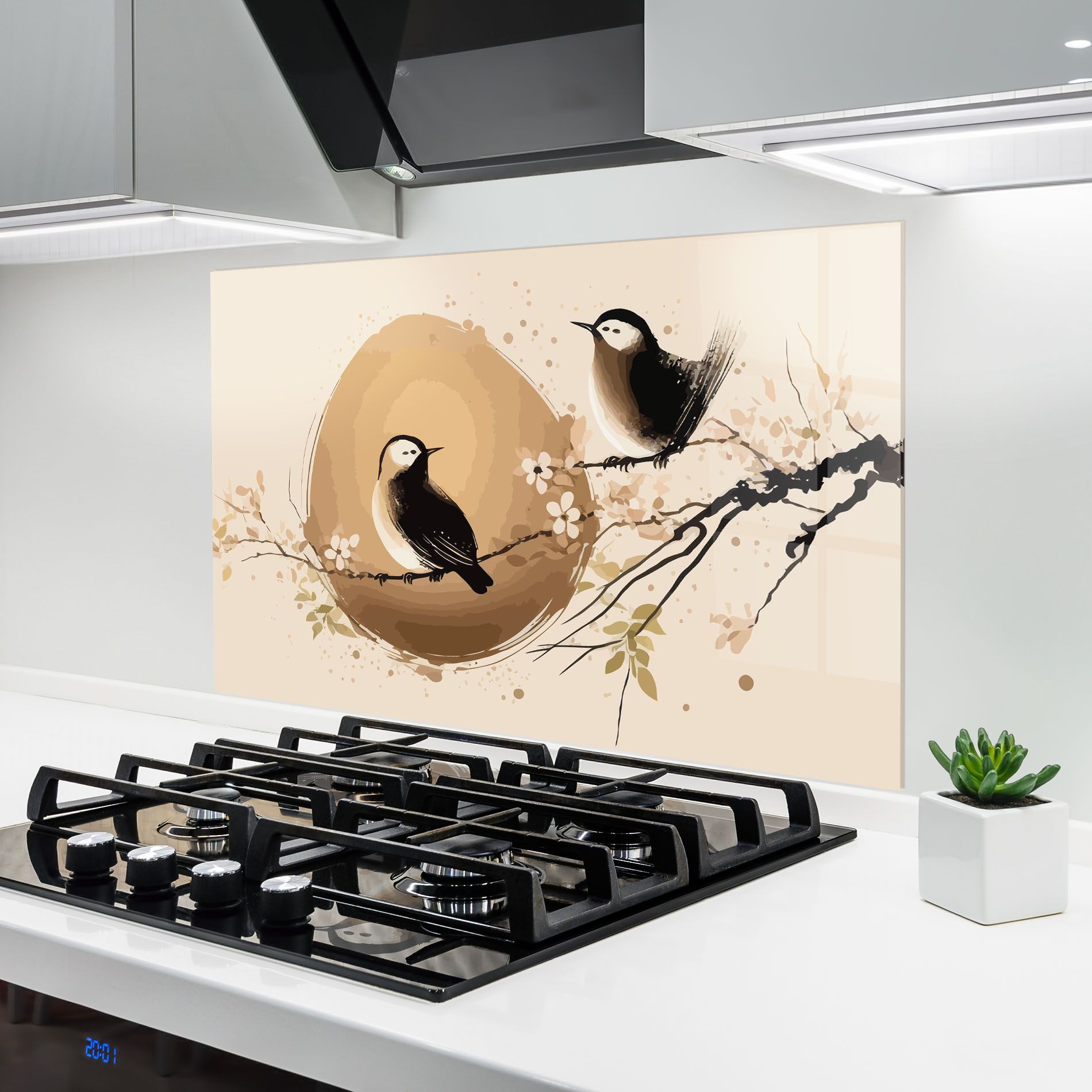 Cream Blossoms Bird mockup 6