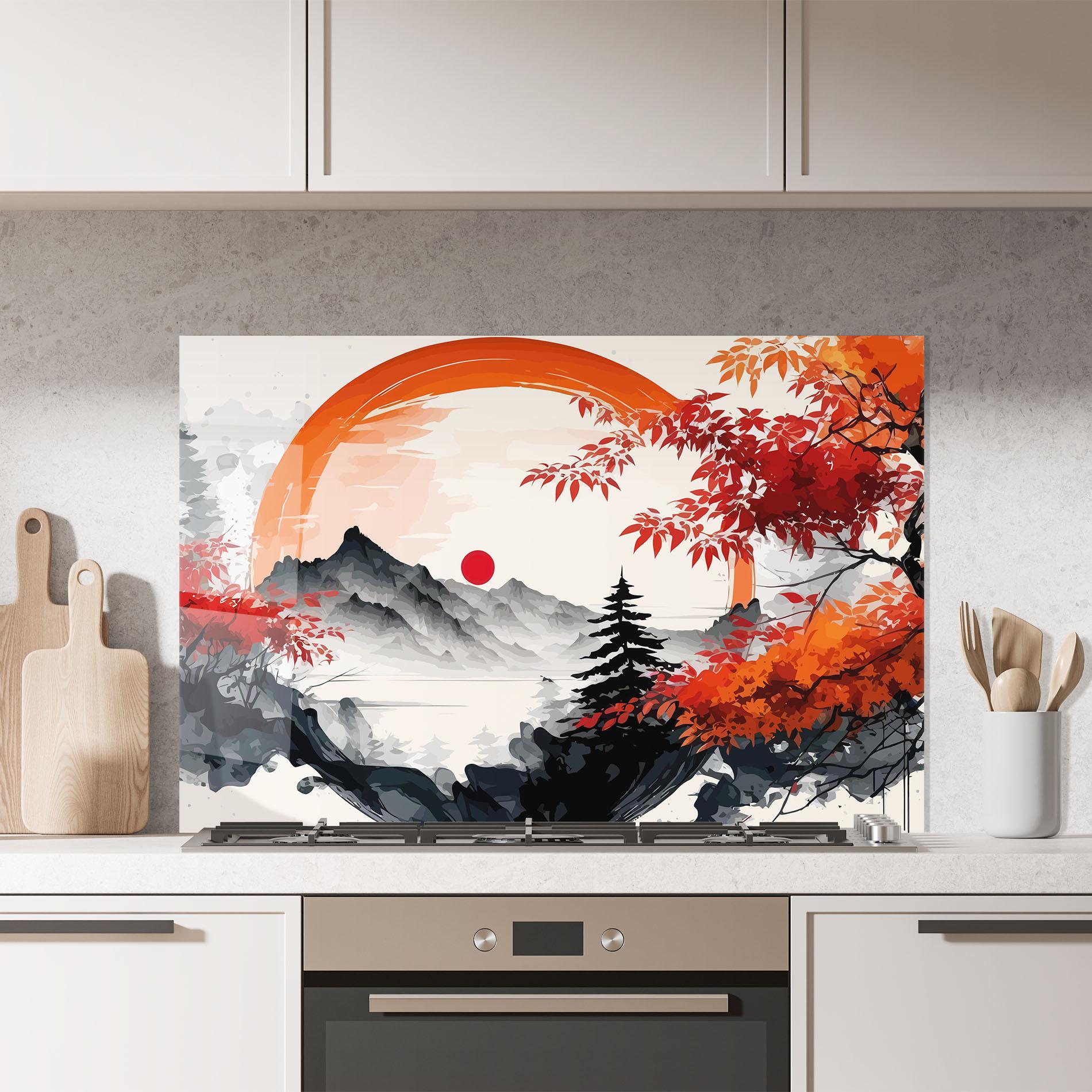 Panou Sticla Bucatarie Asiatic Grey Montain mockup 7