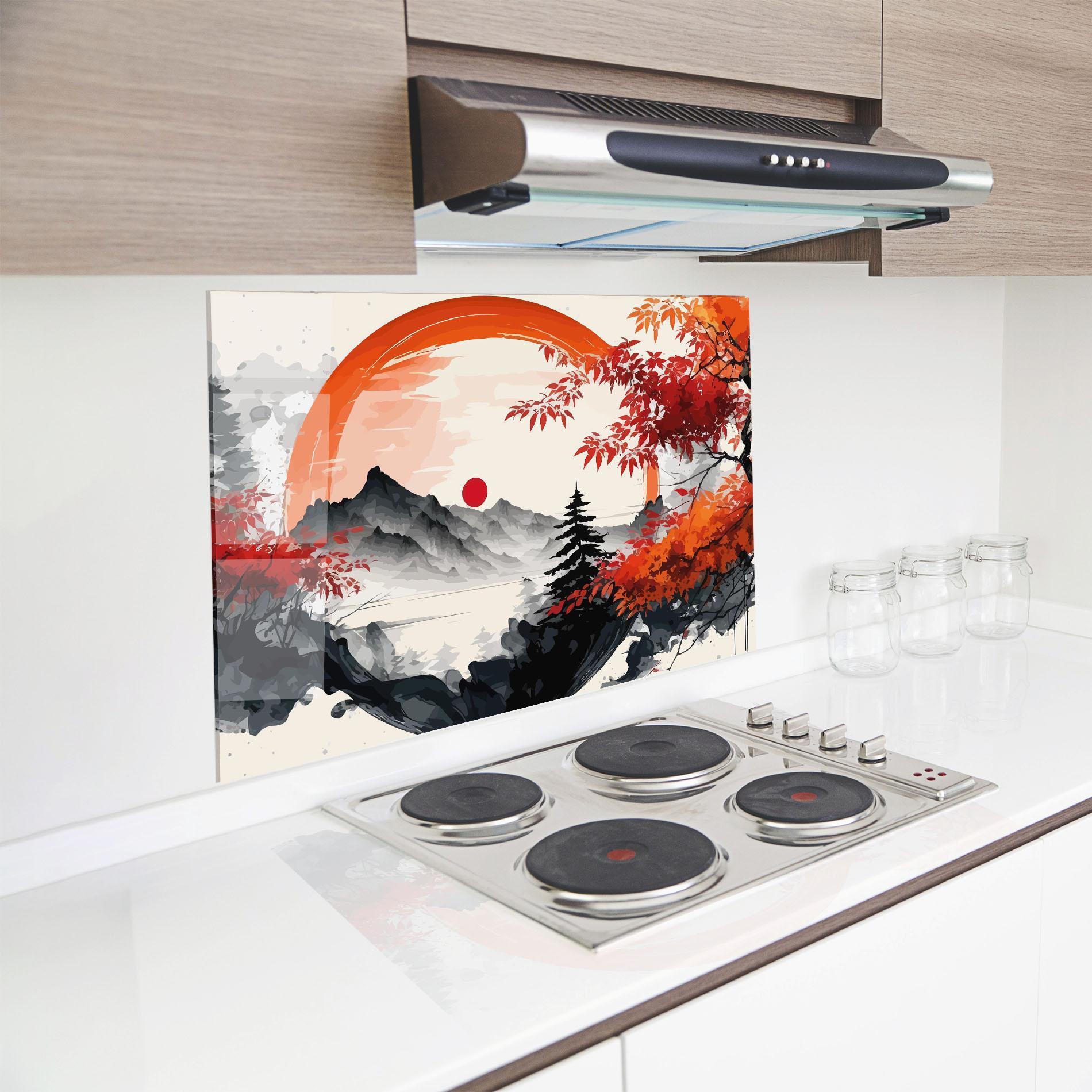 Panou Sticla Bucatarie Asiatic Grey Montain mockup 8