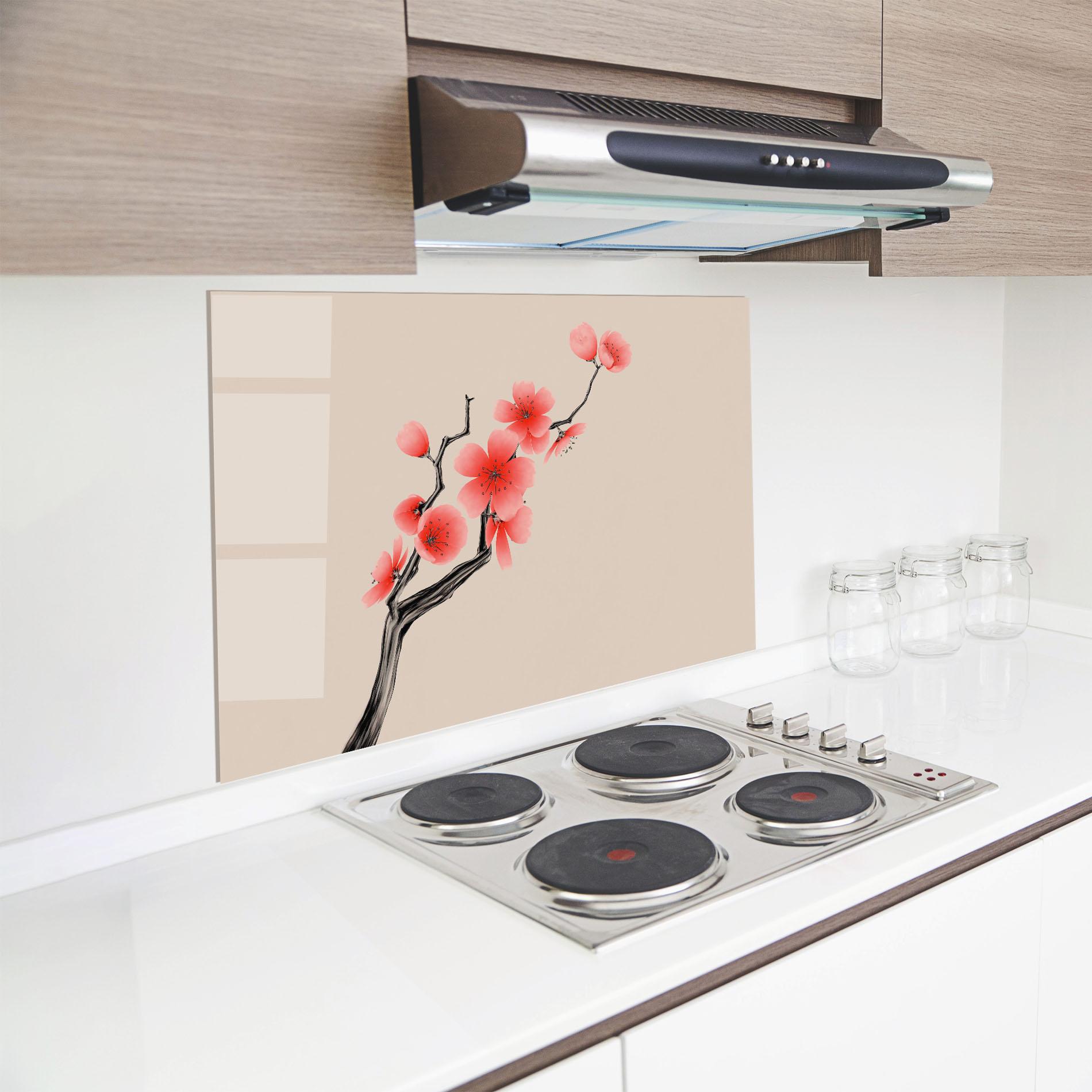 Panou Sticla Bucatarie Chinese Plum Blossom mockup 8