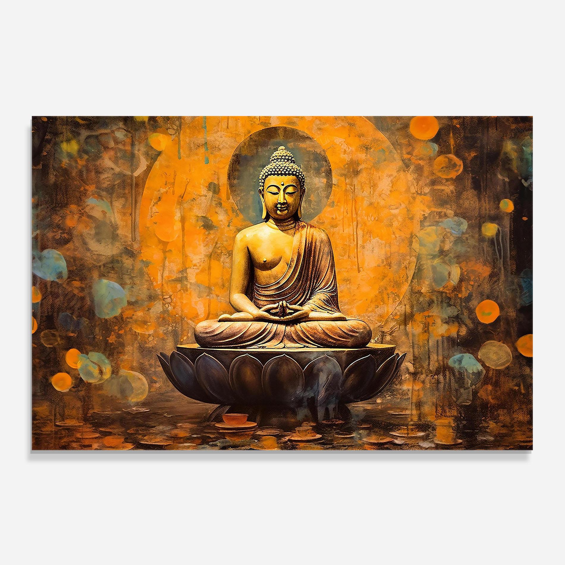 Panou Sticla Bucatarie Buddha Floating Art mockup 0