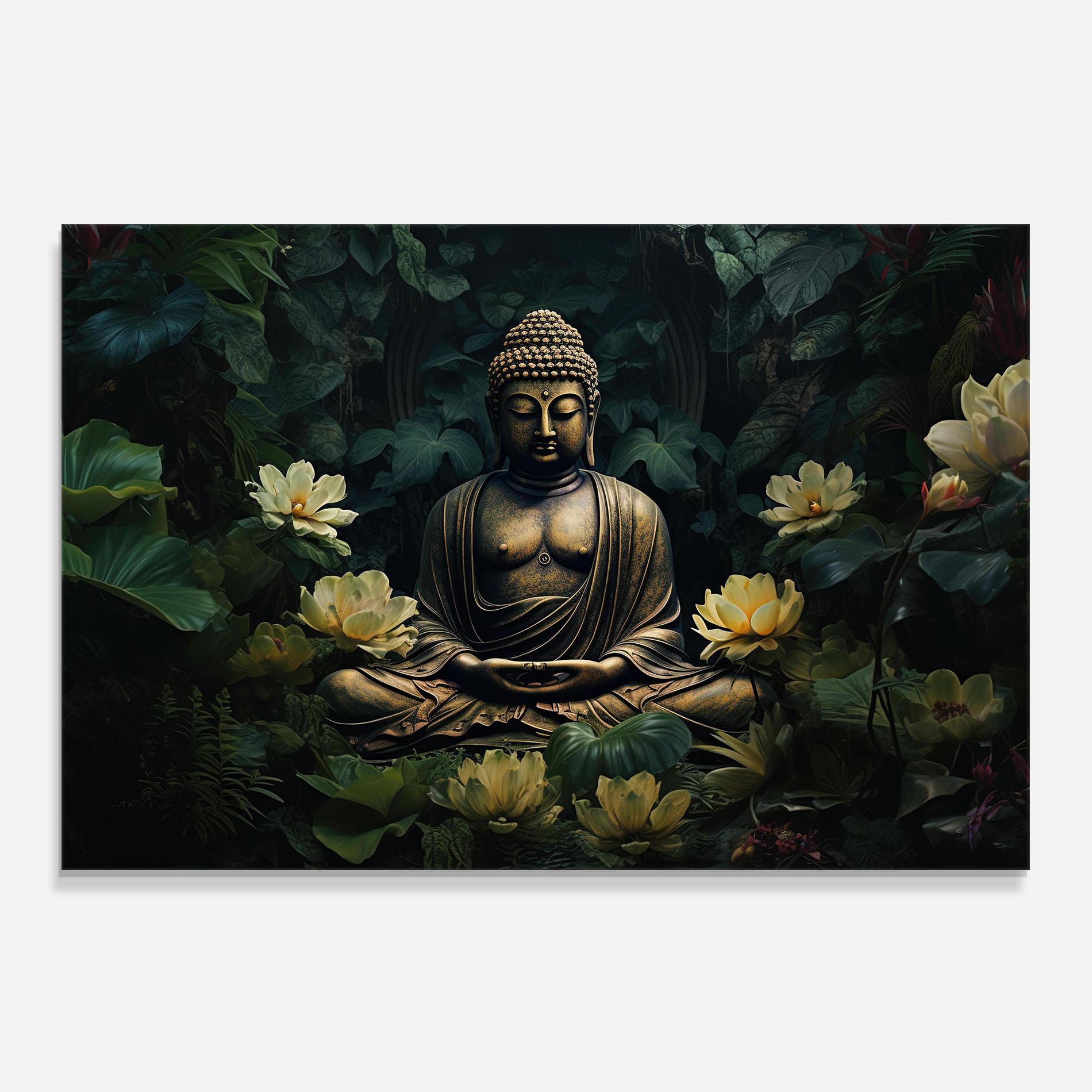 Panou Sticla Bucatarie Calm Buddha Art mockup 0