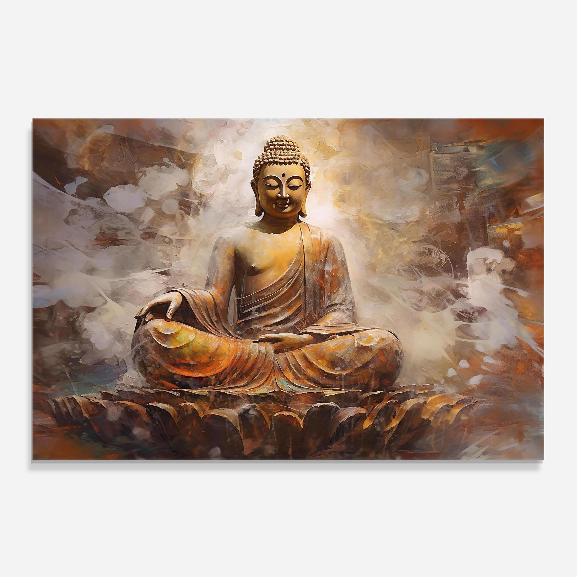 Panou Sticla Bucatarie Cream Orange Buddha mockup 0