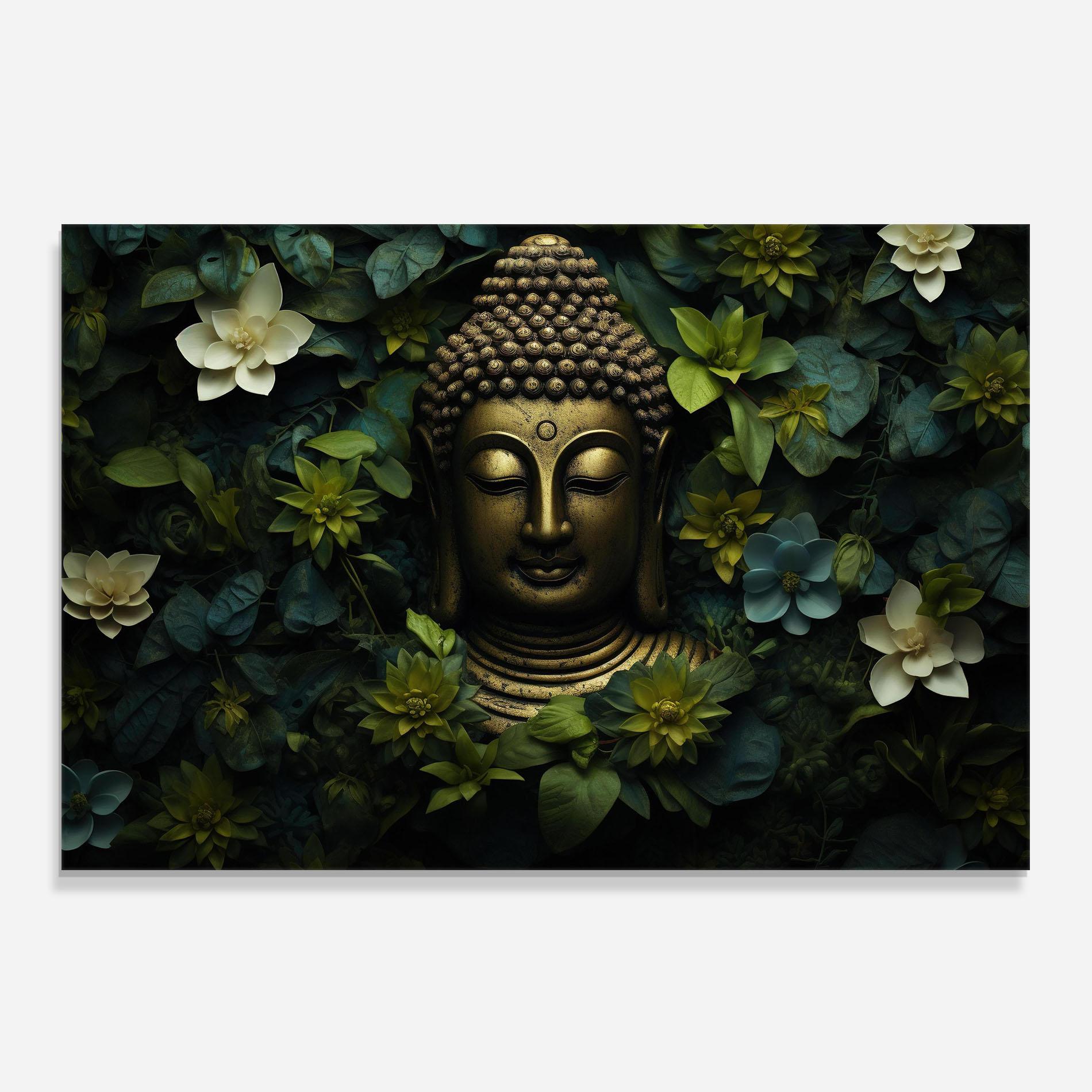 Panou Sticla Bucatarie Lotus Flower Buddha mockup 0