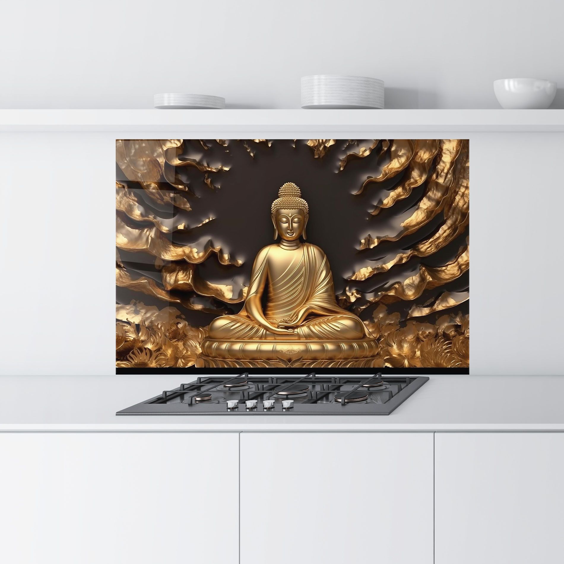Gold 3d Buddha mockup 9