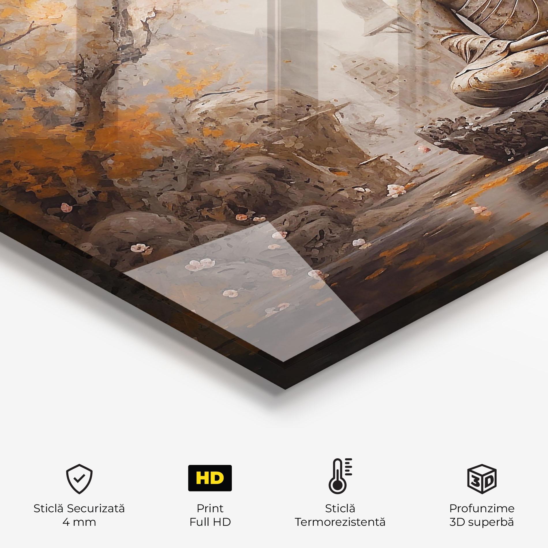 Panou Sticla Bucatarie Beautiful Buddha Art mockup 2