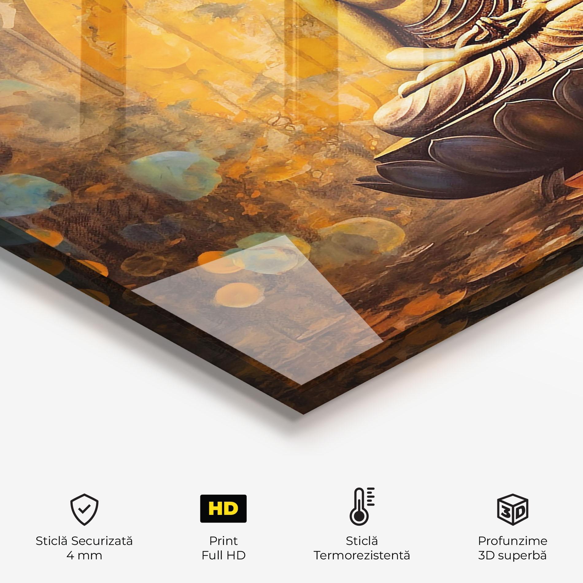 Panou Sticla Bucatarie Buddha Floating Art mockup 2