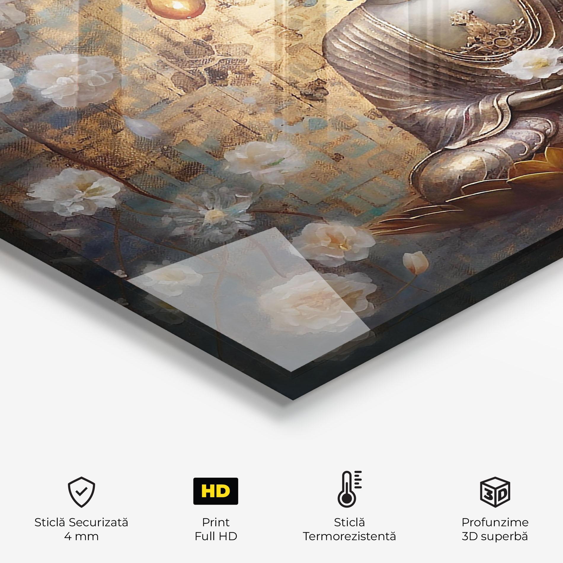 Panou Sticla Bucatarie Buddha Meditation Art mockup 2