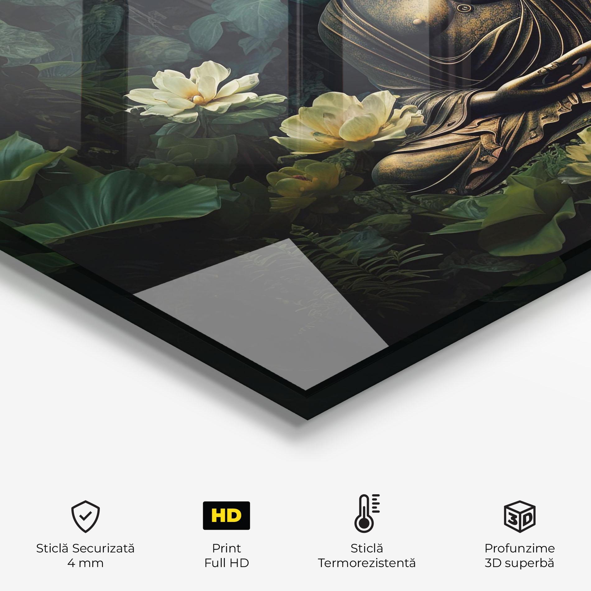 Panou Sticla Bucatarie Calm Buddha Art mockup 2