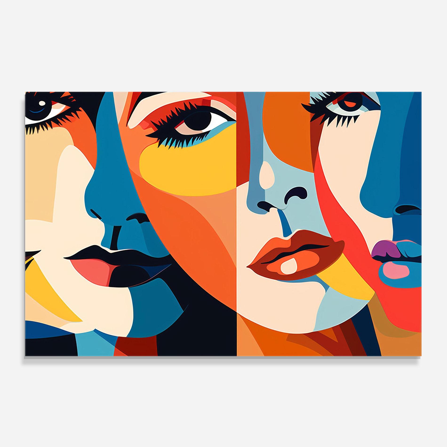 Panou Sticla Bucatarie Beauty Face Collage mockup 0