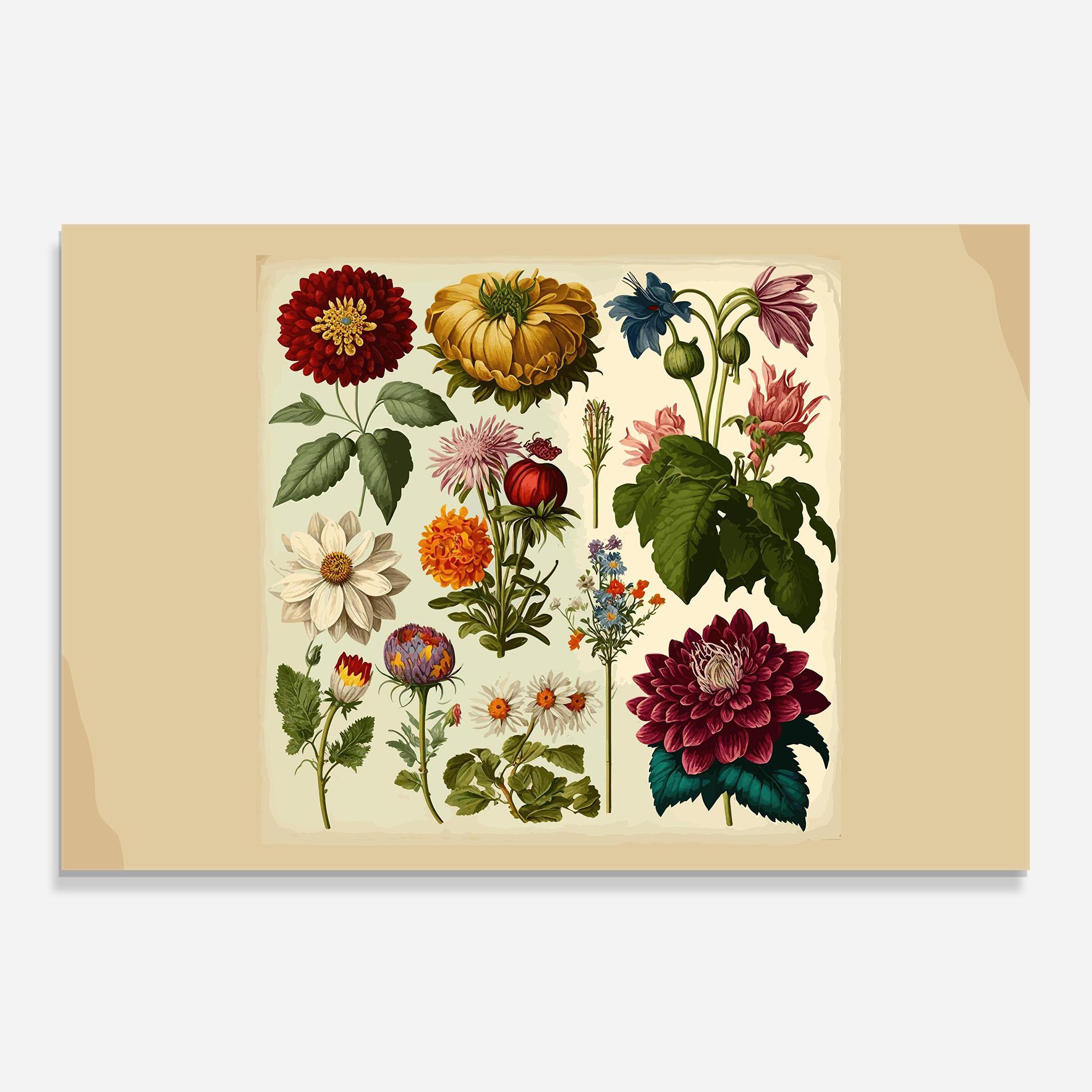 Panou Sticla Bucatarie Vintage Botanical mockup 0