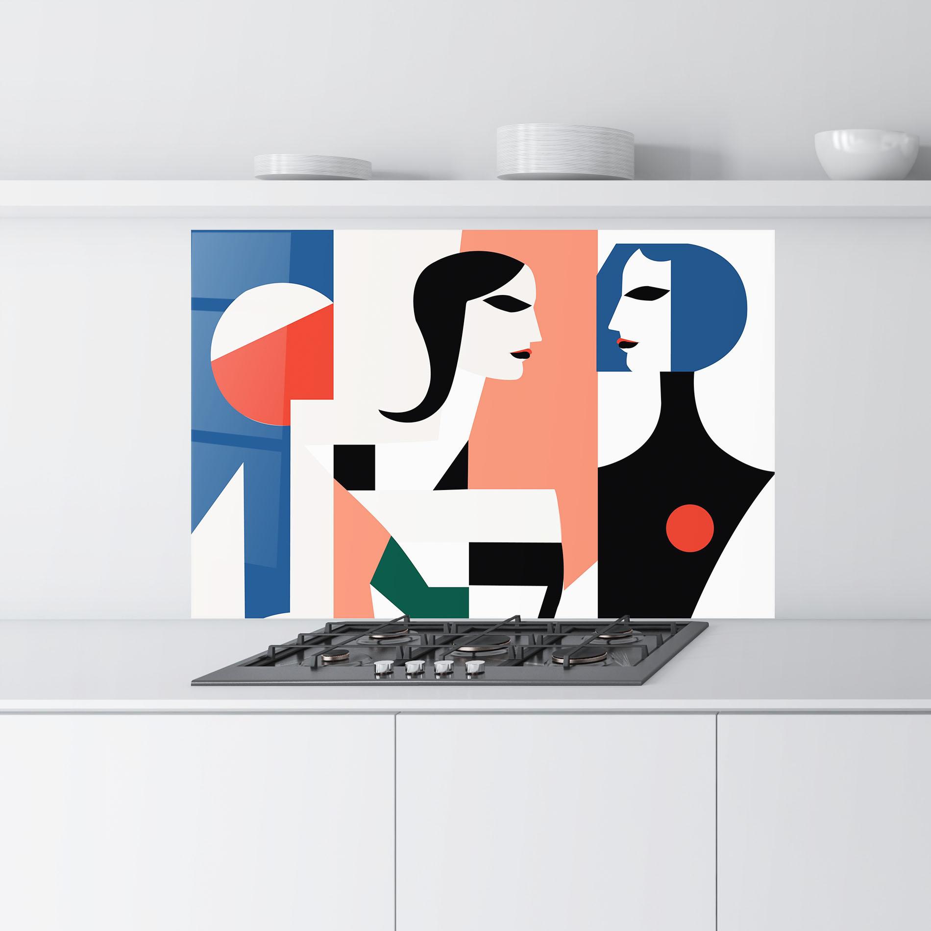 Panou Sticla Bucatarie Abstract Talk mockup 9