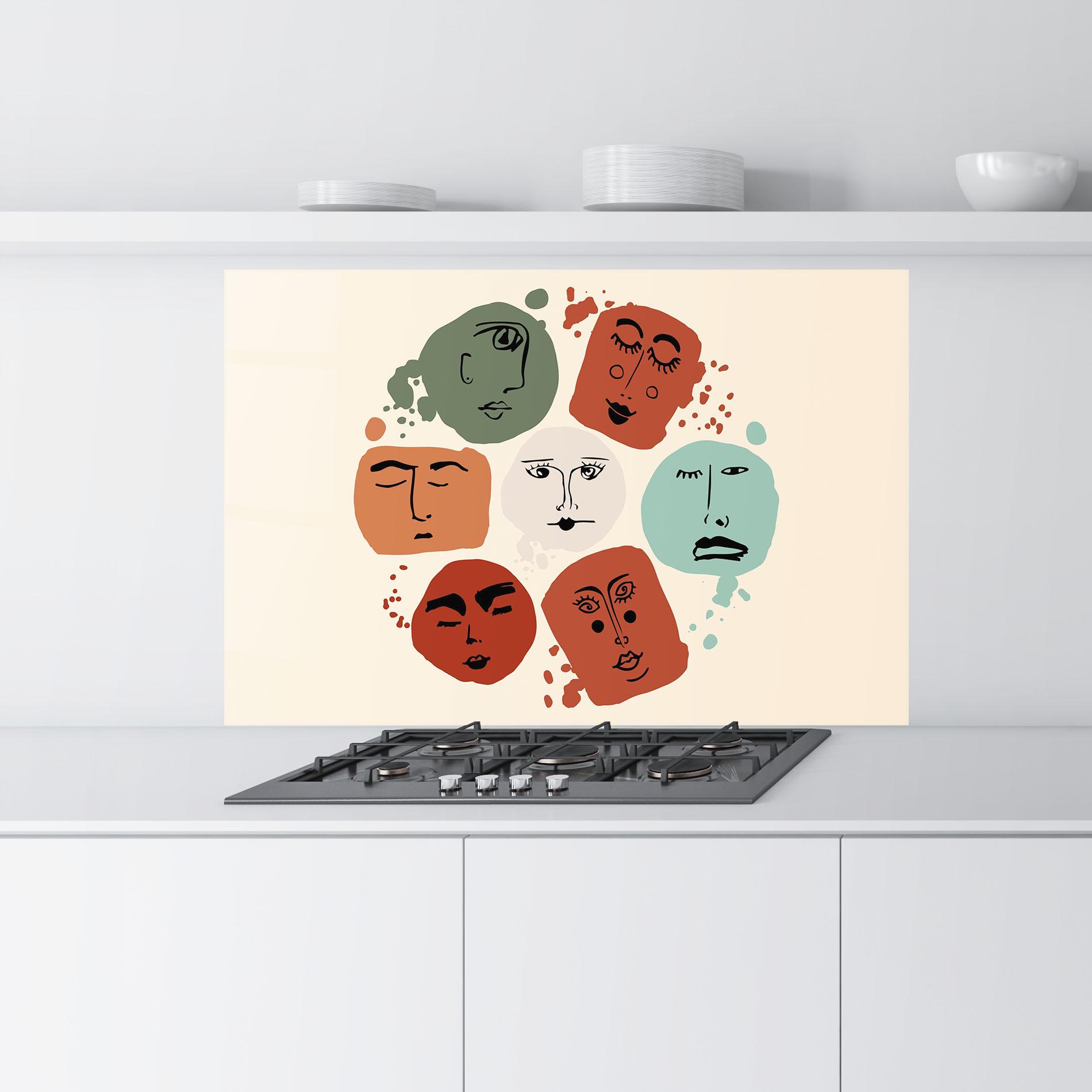 Panou Sticla Bucatarie Circle Faces mockup 9