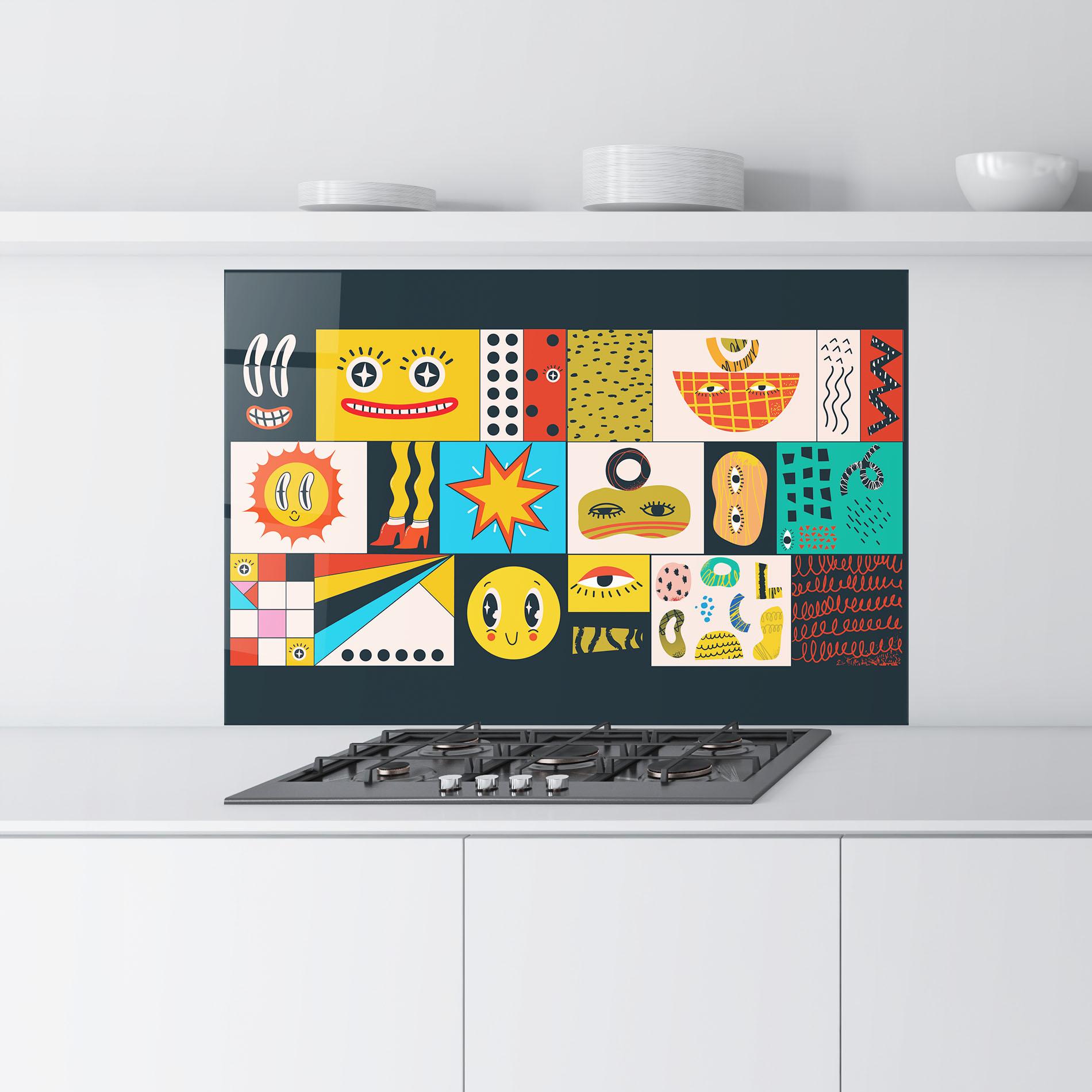 Panou Sticla Bucatarie Cool Eye Shape mockup 9