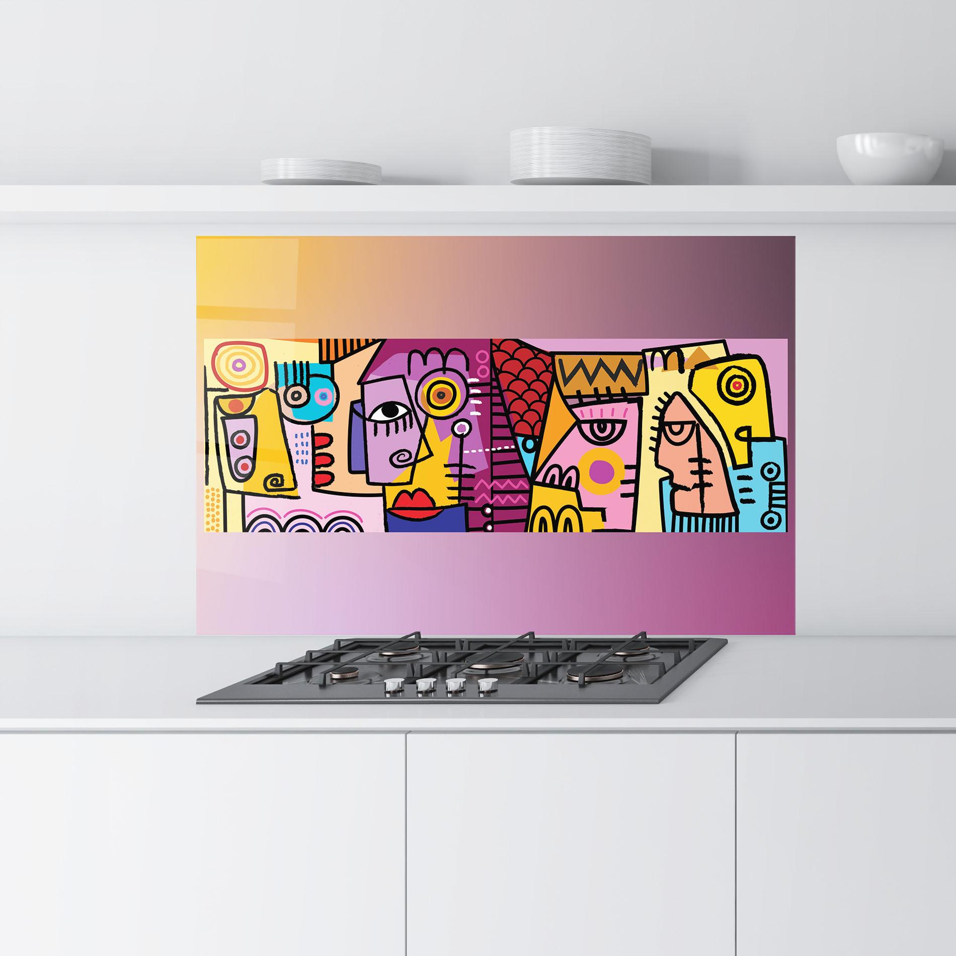 Panou Sticla Bucatarie Face Group Purple mockup 9