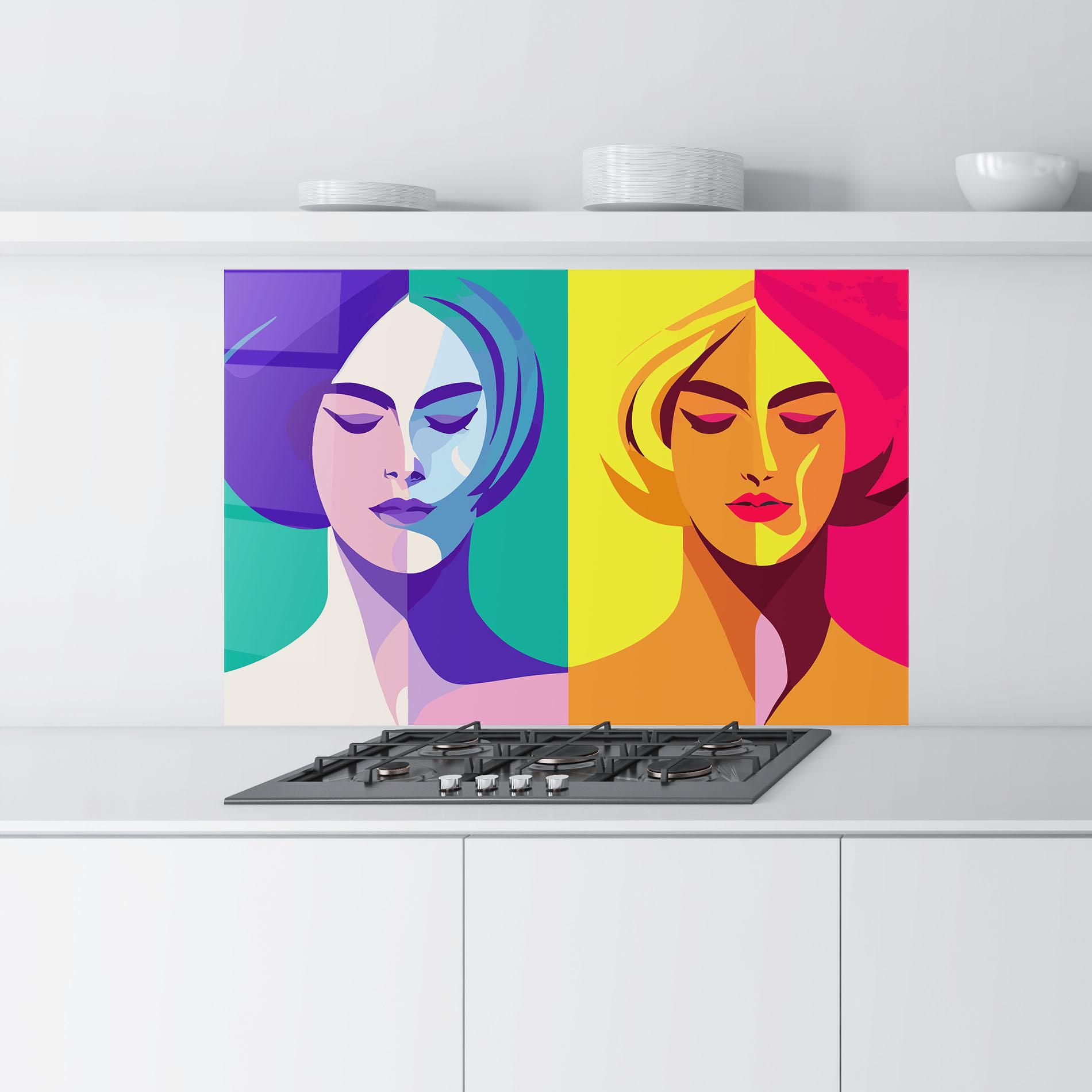 Panou Sticla Bucatarie Winter Summer Girl mockup 9