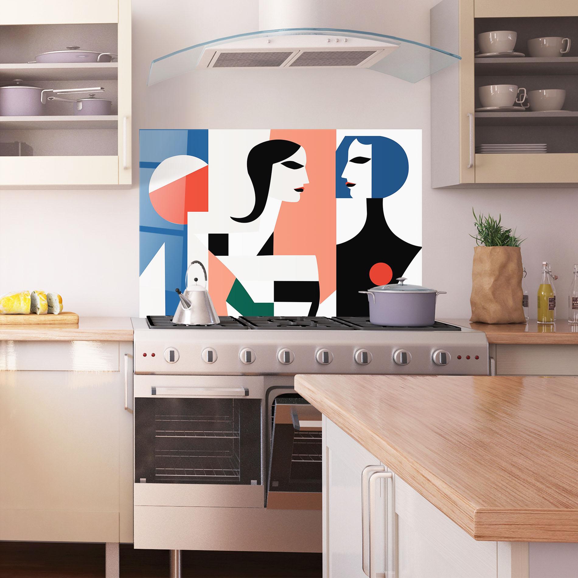 Panou Sticla Bucatarie Abstract Talk mockup 1