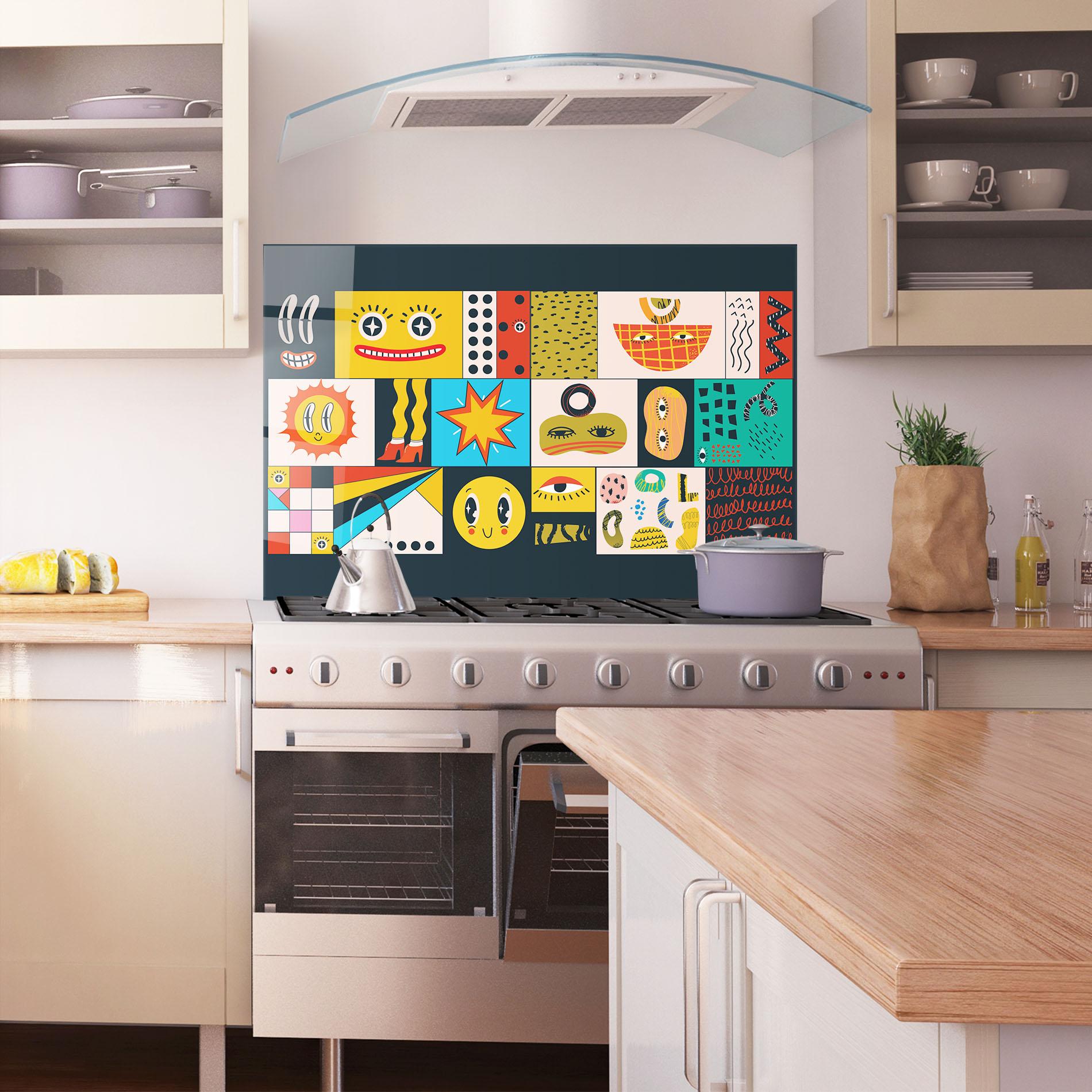 Panou Sticla Bucatarie Cool Eye Shape mockup 1