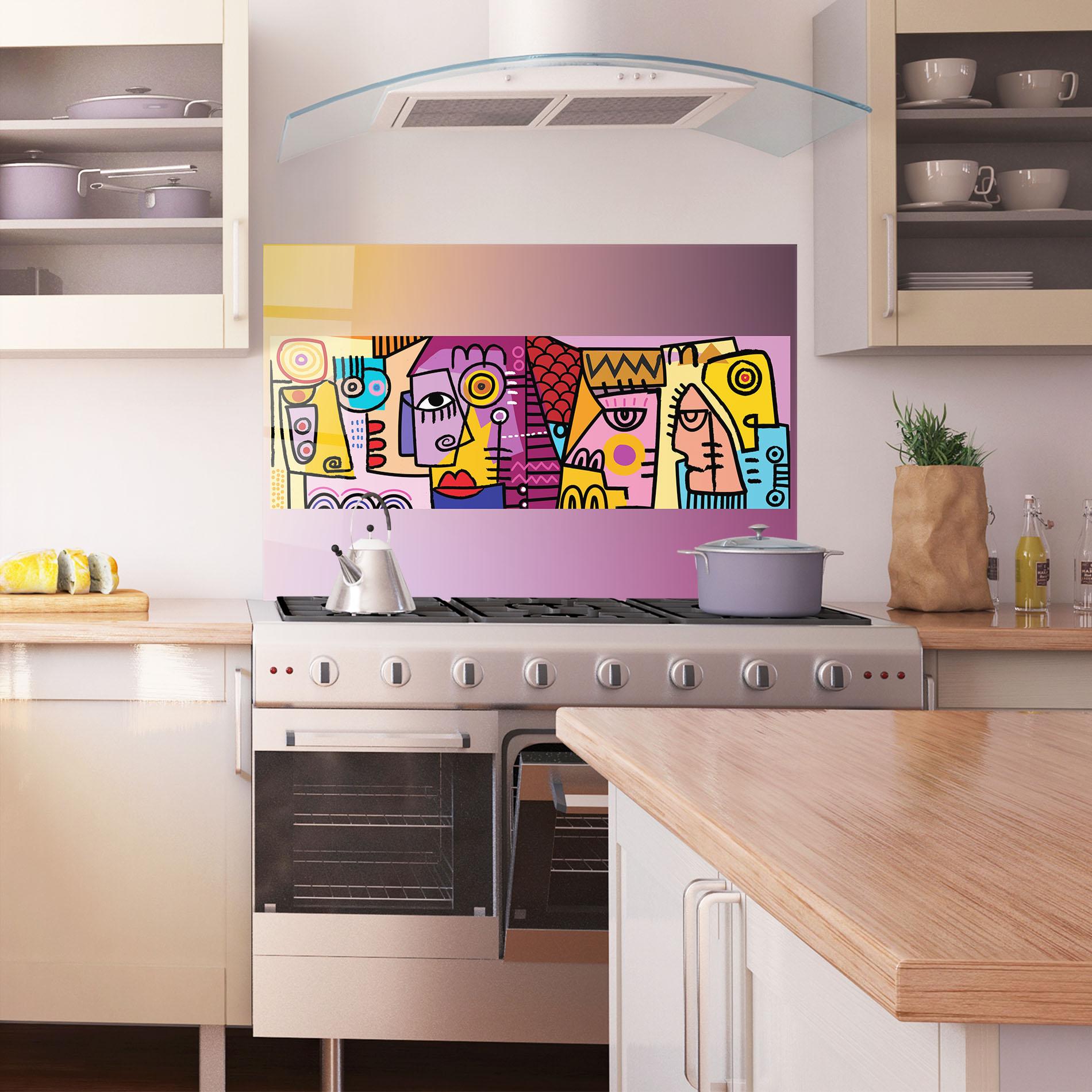 Panou Sticla Bucatarie Face Group Purple mockup 1