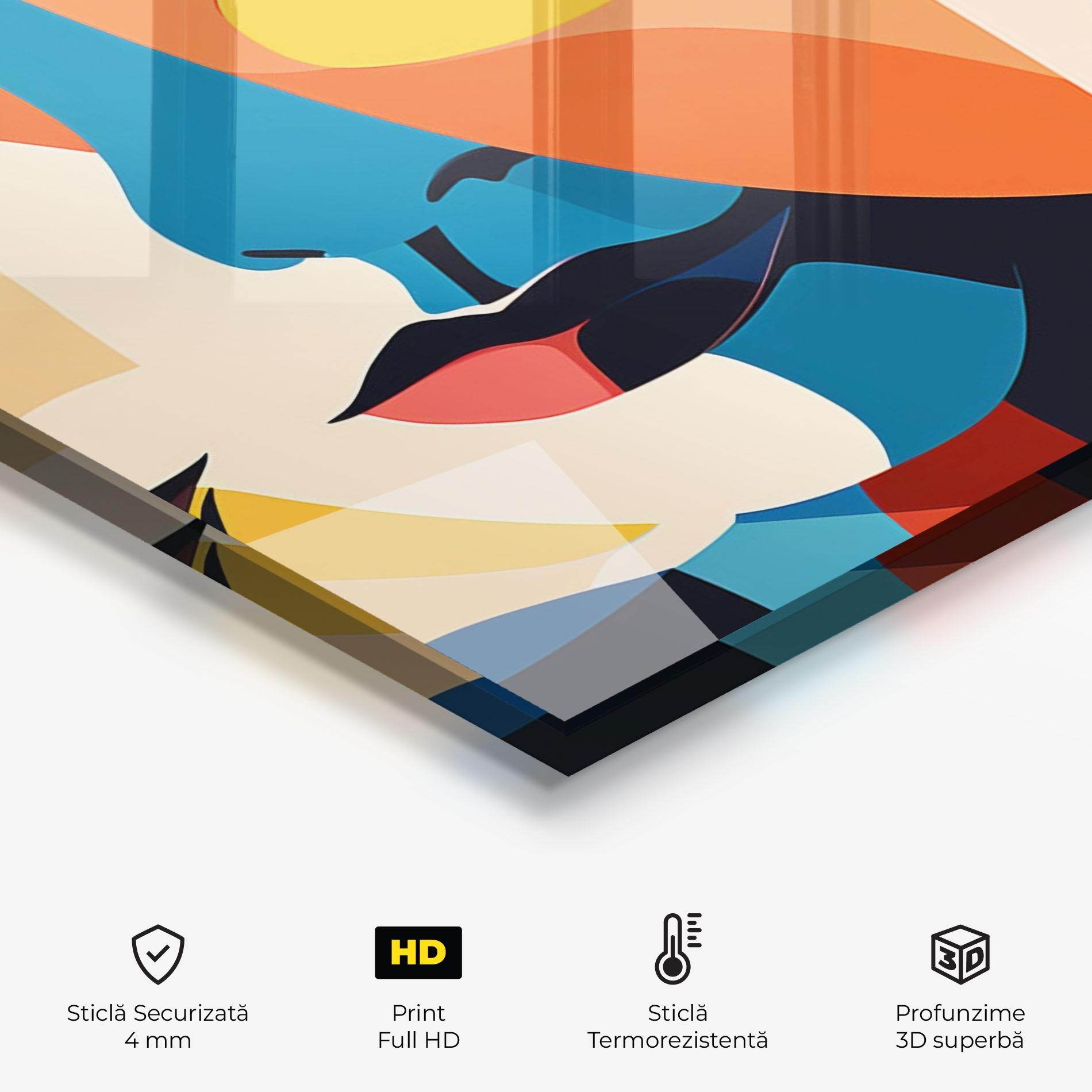 Panou Sticla Bucatarie Beauty Face Collage mockup 2