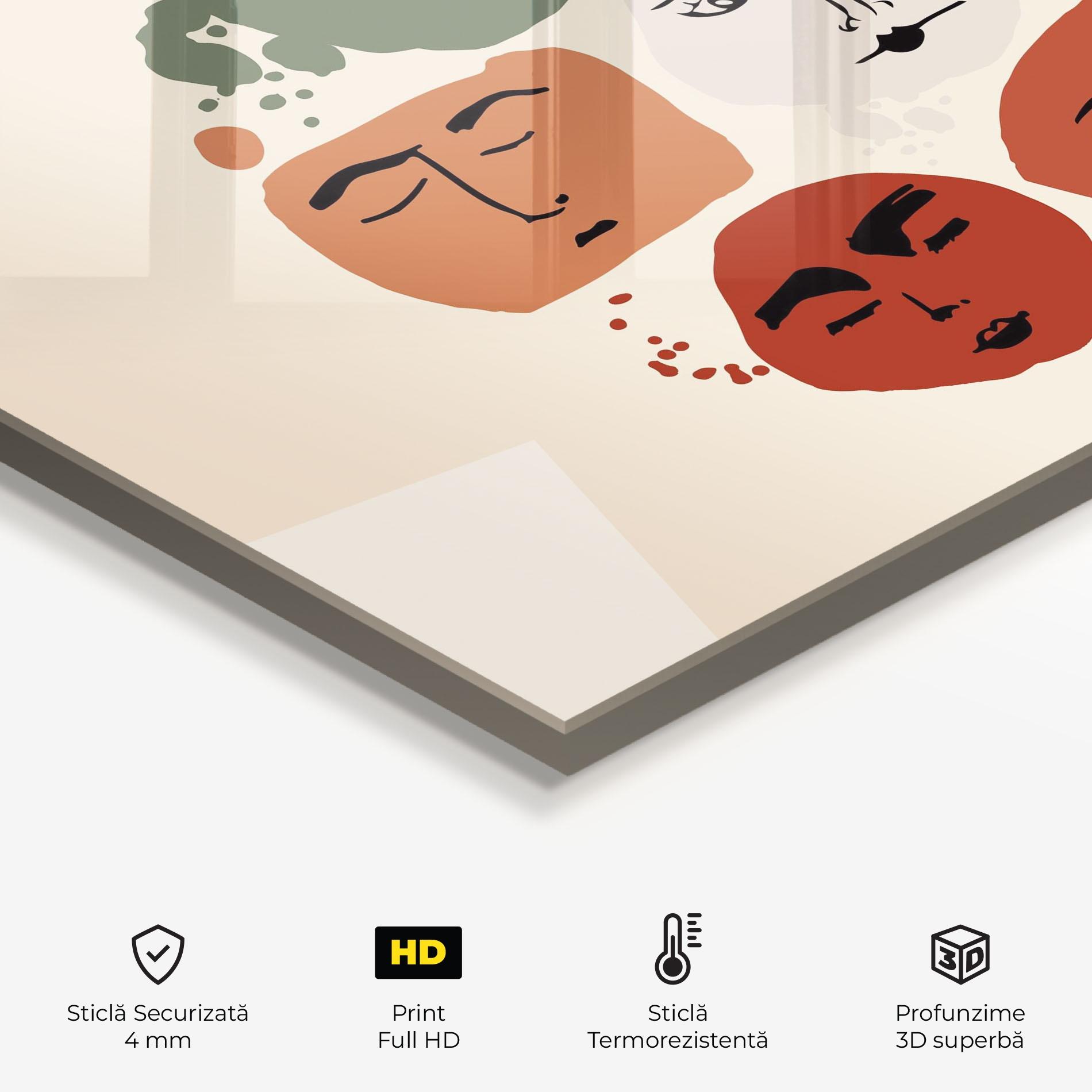 Panou Sticla Bucatarie Circle Faces mockup 2