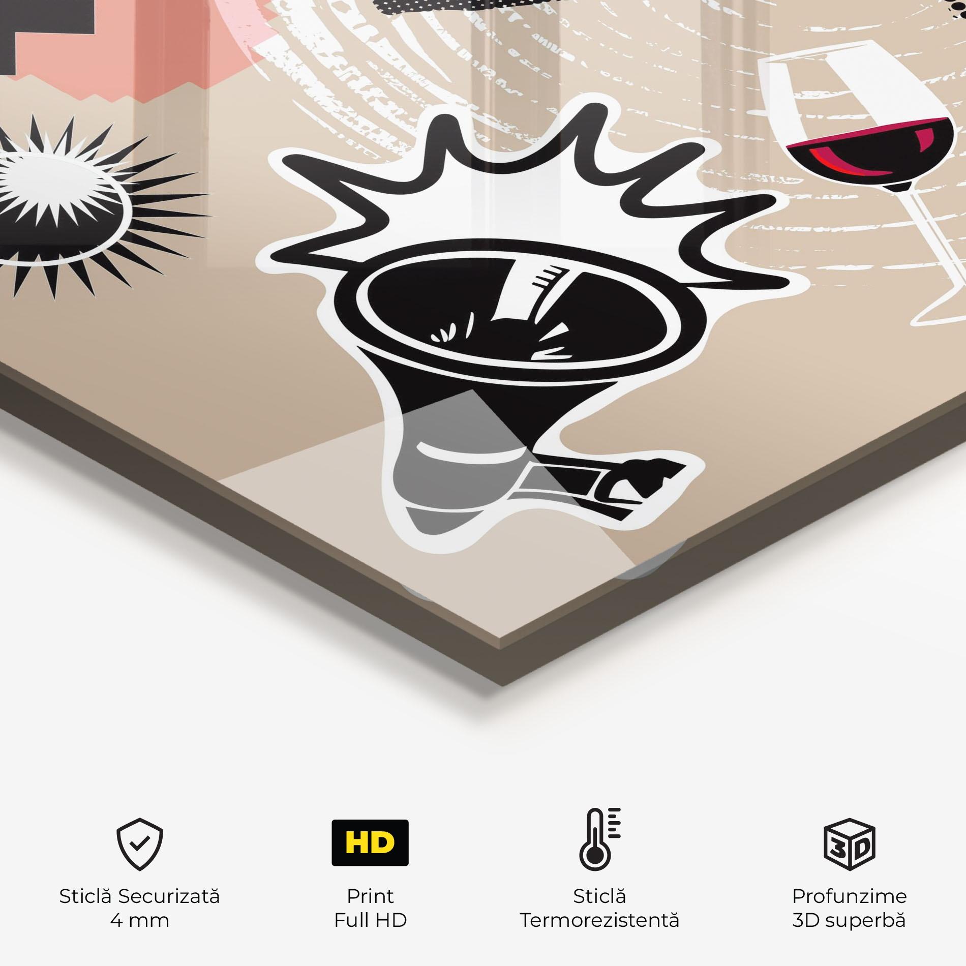 Panou Sticla Bucatarie Lips Mouth Collage mockup 2