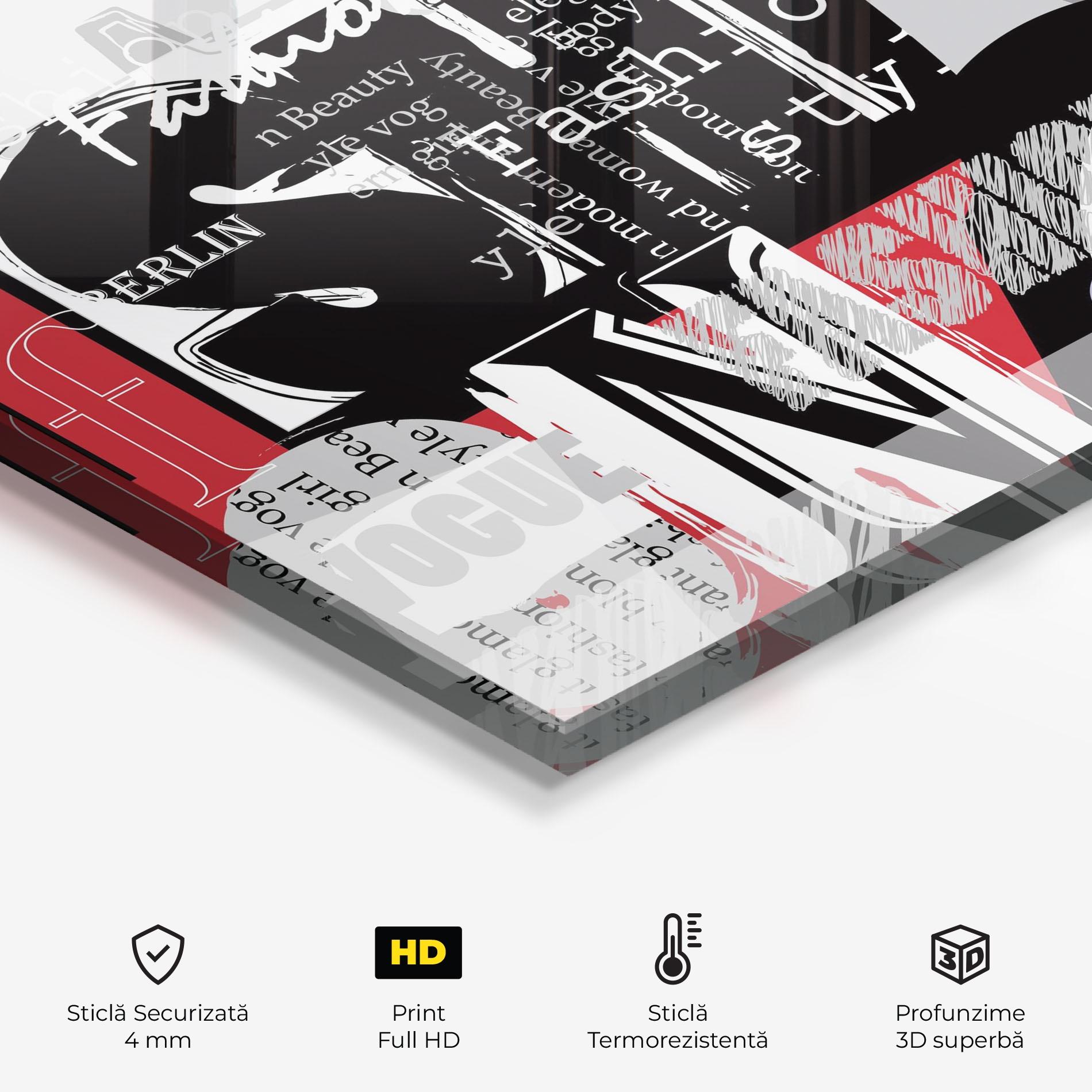 Panou Sticla Bucatarie London Fashion Collage mockup 2