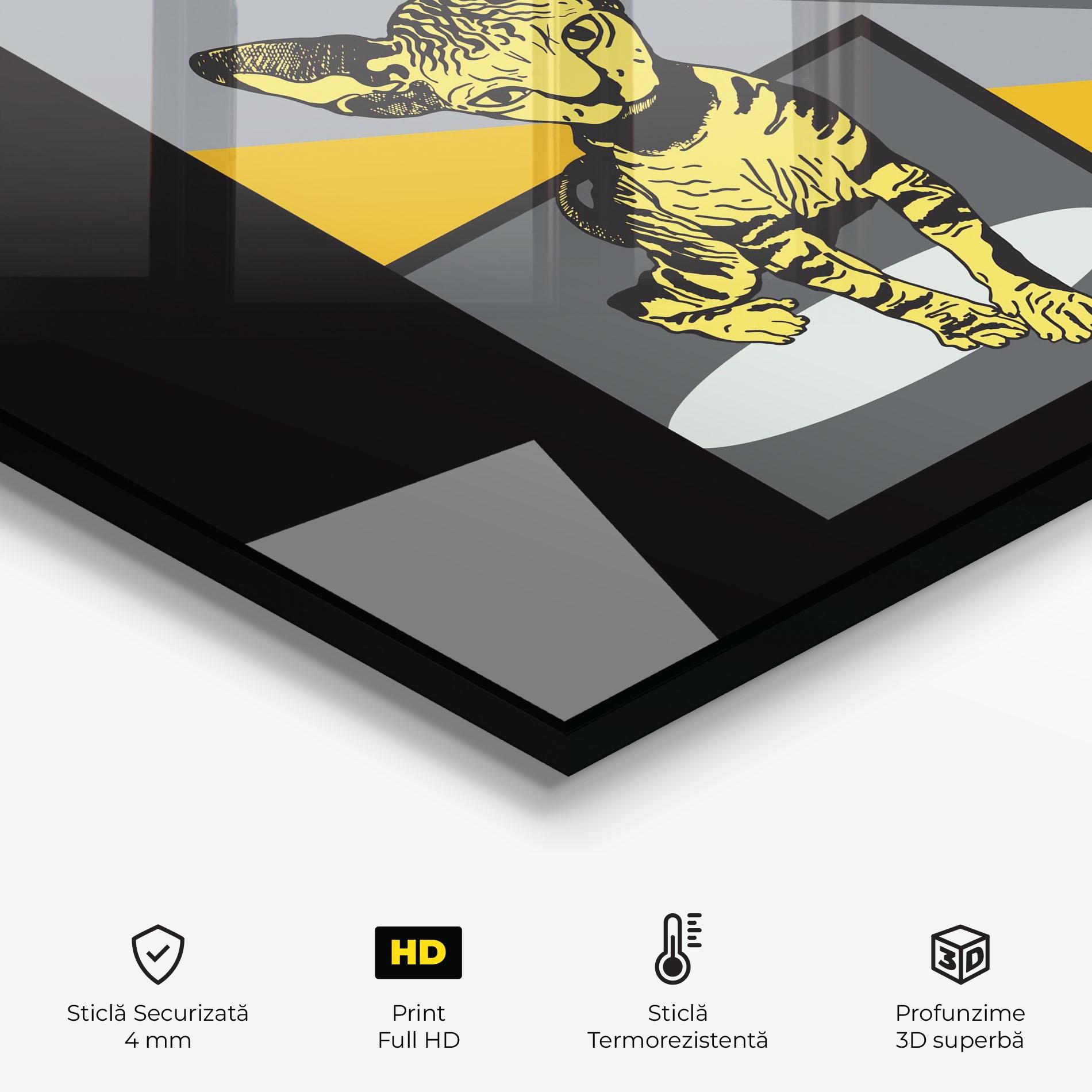 Panou Sticla Bucatarie Zebra And Cat mockup 2