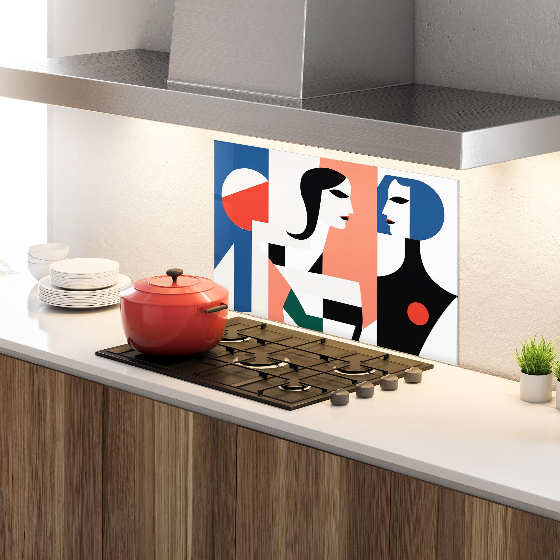 Panou Sticla Bucatarie Abstract Talk mockup 4