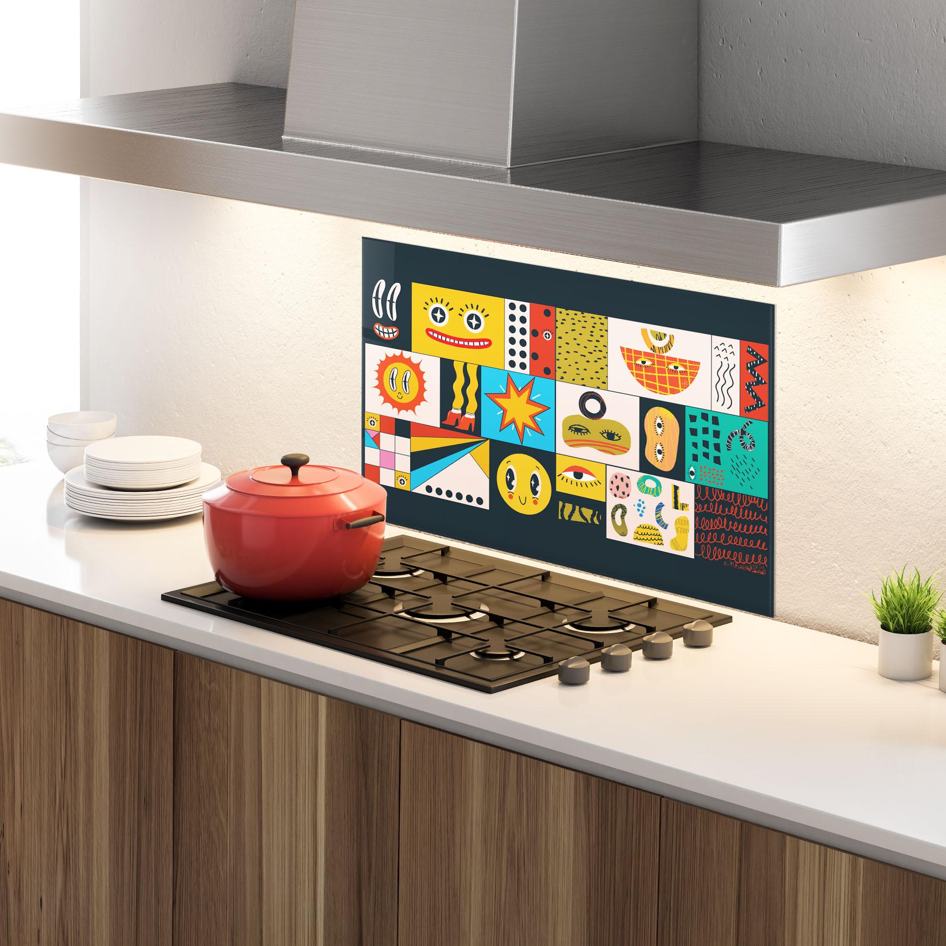 Panou Sticla Bucatarie Cool Eye Shape mockup 4