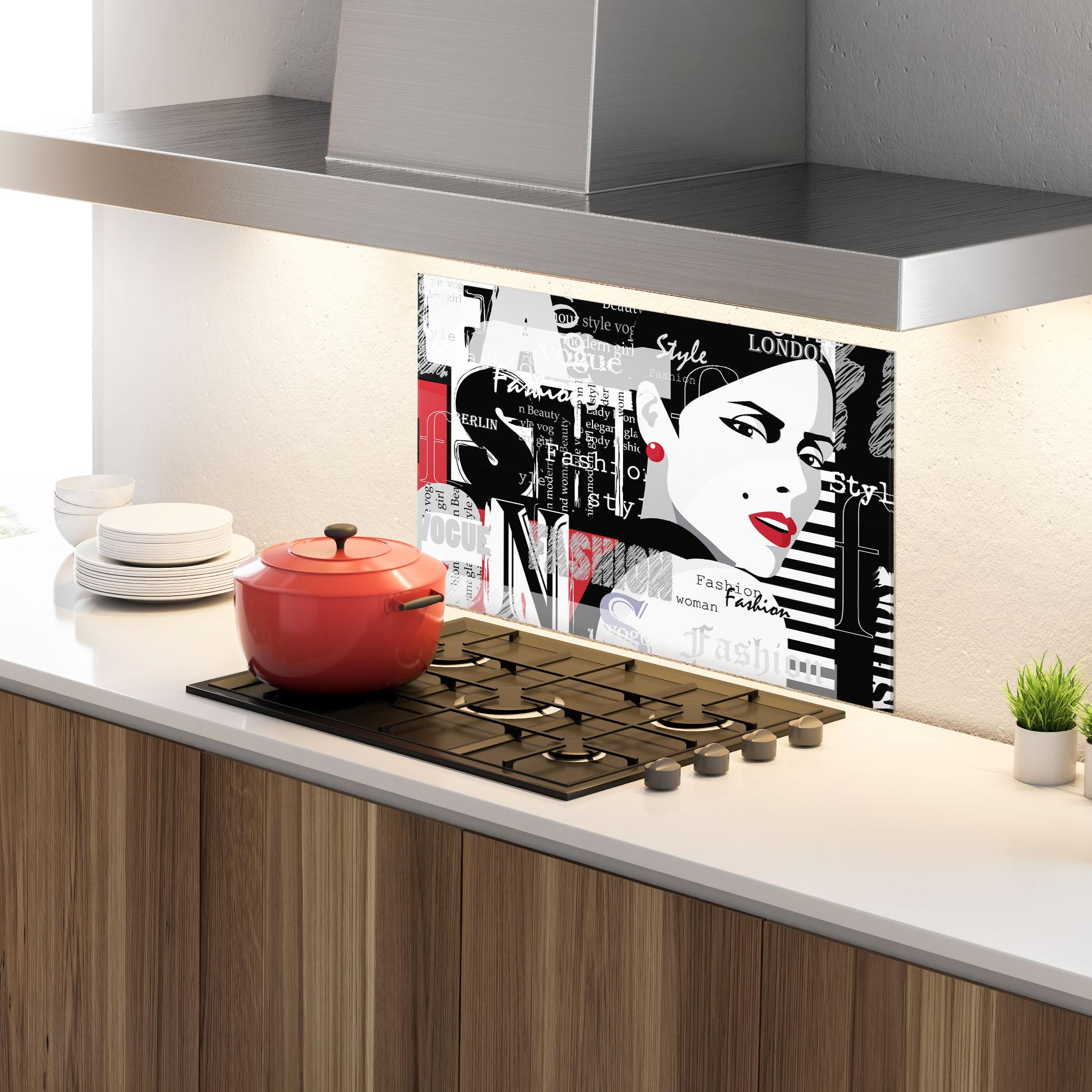 Panou Sticla Bucatarie London Fashion Collage mockup 4