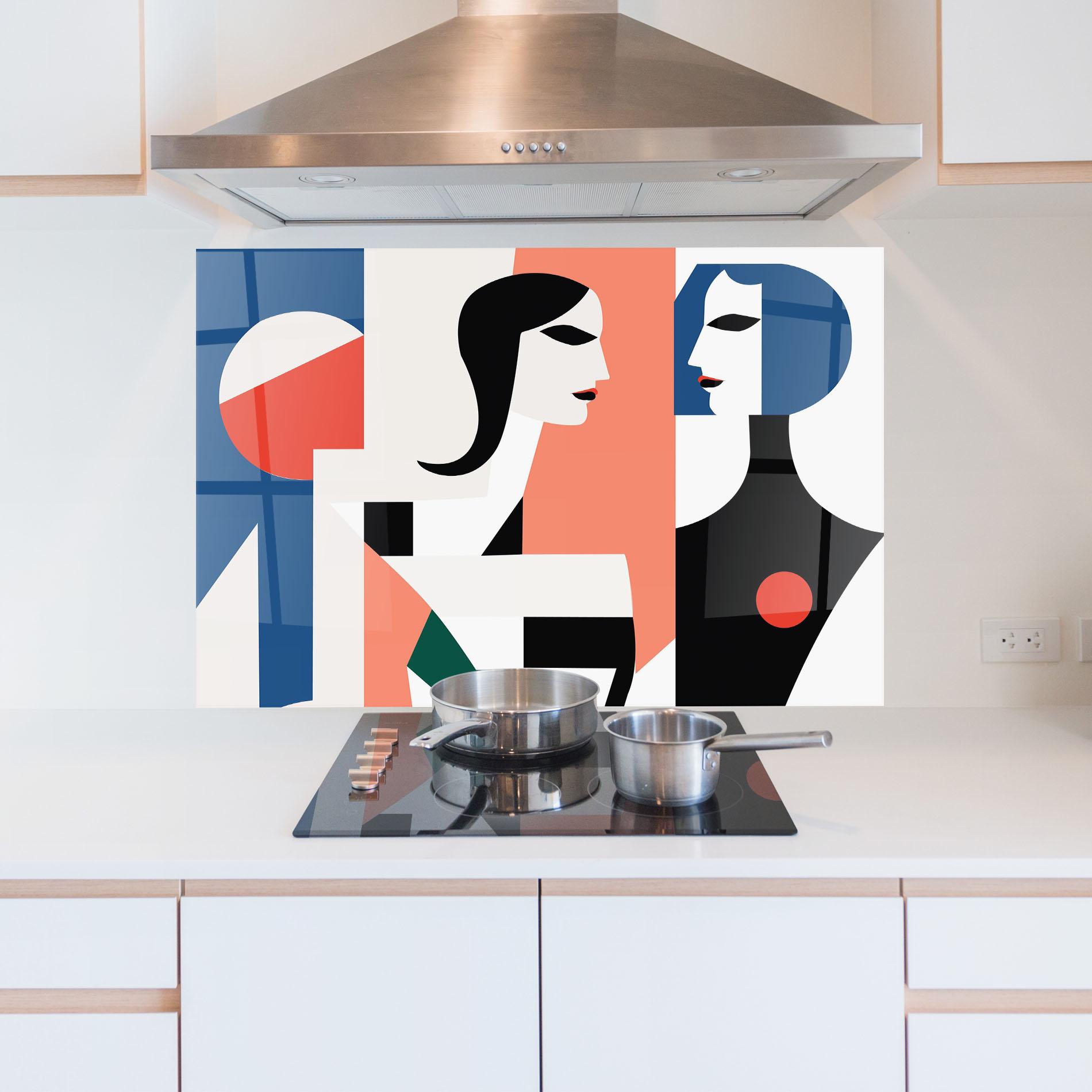 Panou Sticla Bucatarie Abstract Talk mockup 5