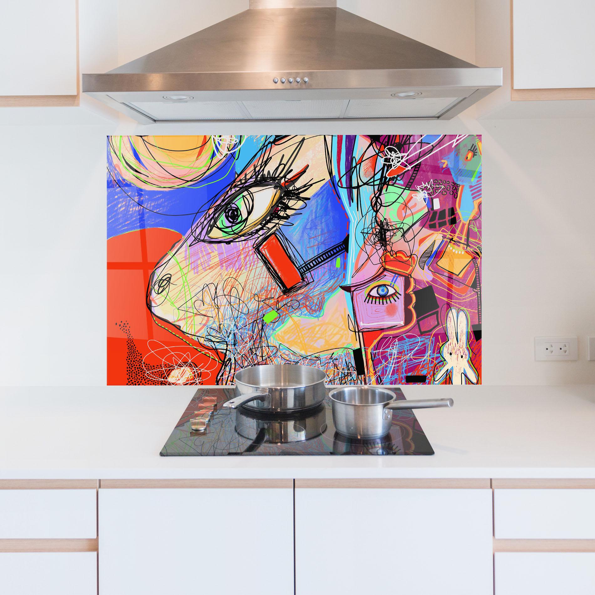 Panou Sticla Bucatarie Animal Eye Art mockup 5